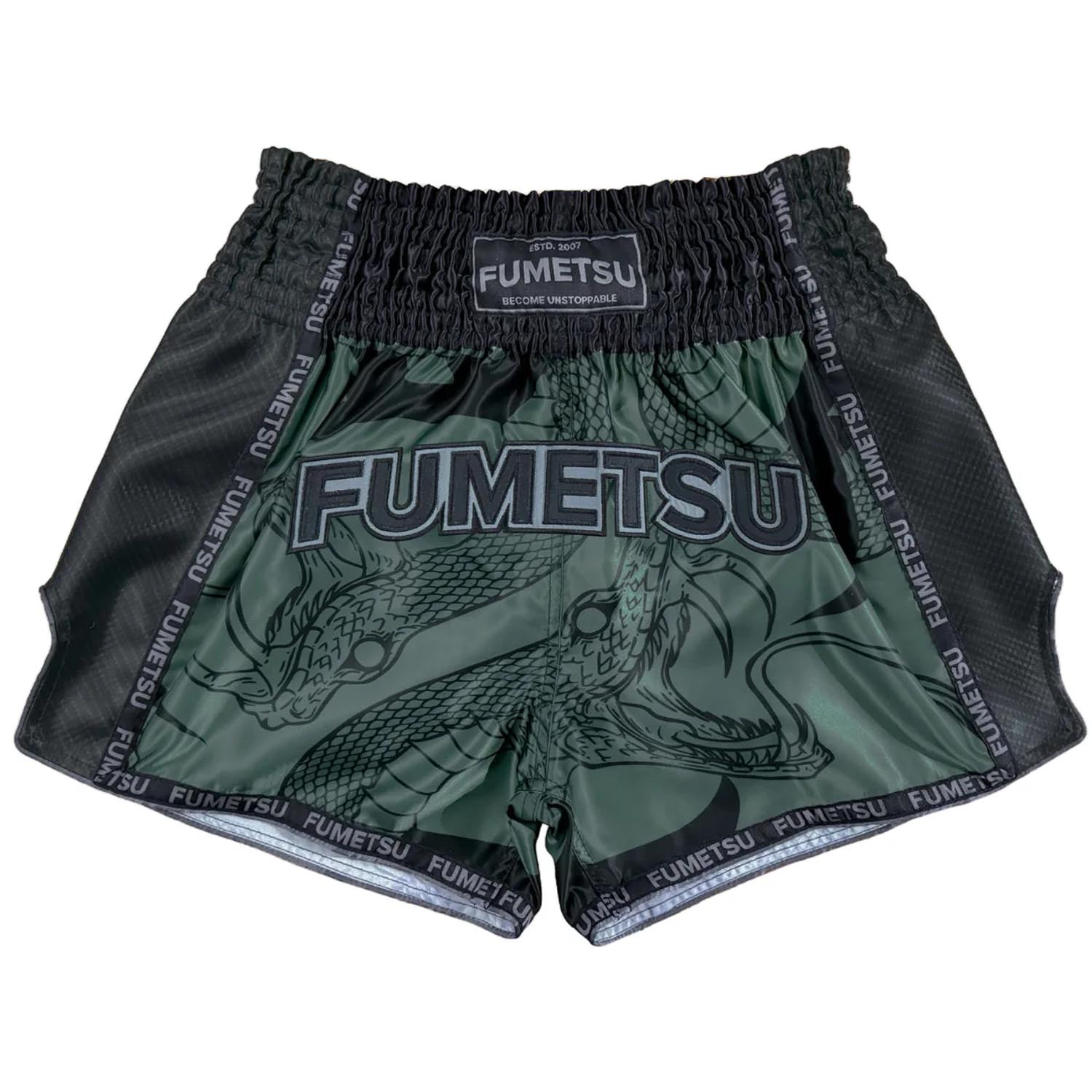 Fumetsu Muay Thai Shorts, Anaconda, khaki-black