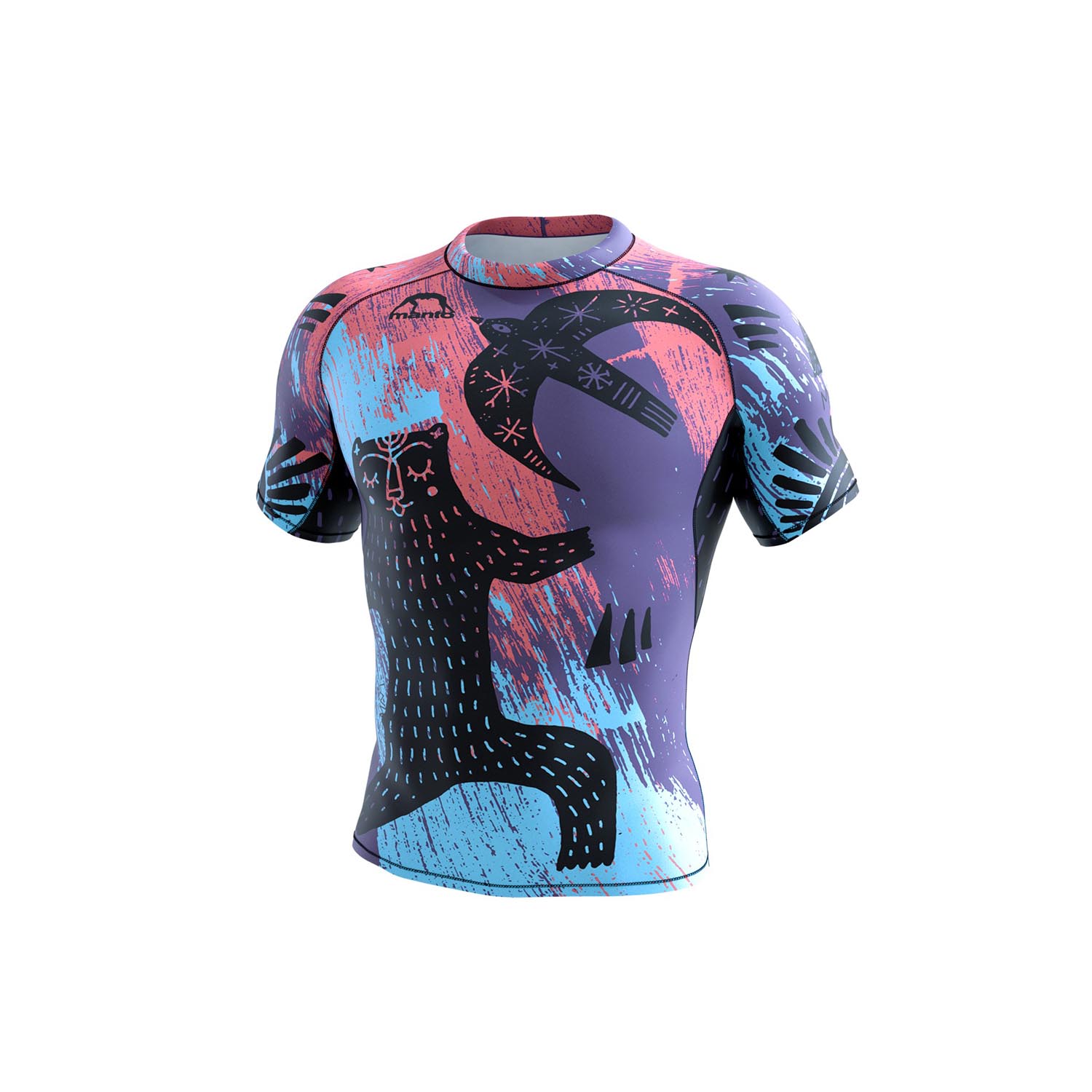 MANTO Rashguard, S/S, Livings, blue-purple, S