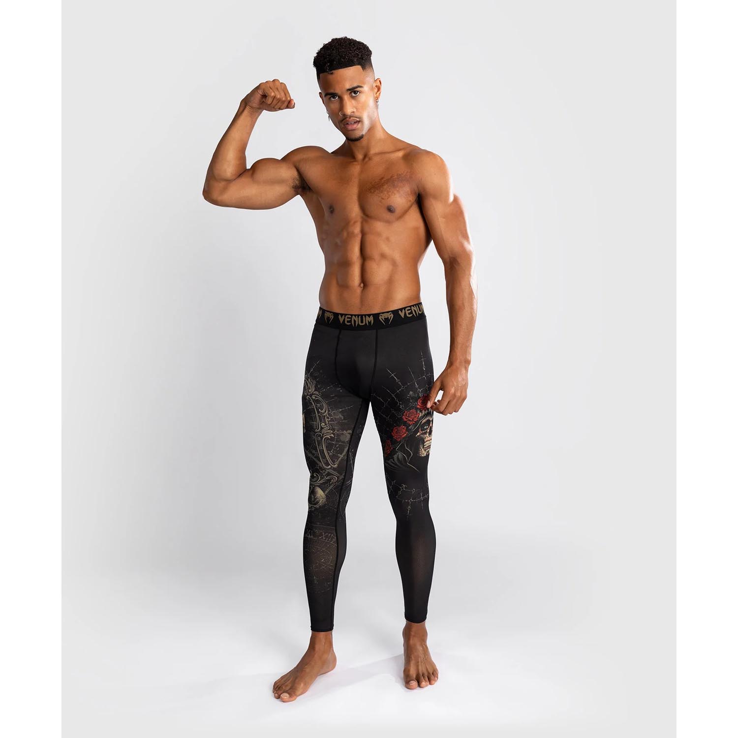 VENUM Compression Pants, Santa Muerte 5.0, black-gold, XXL