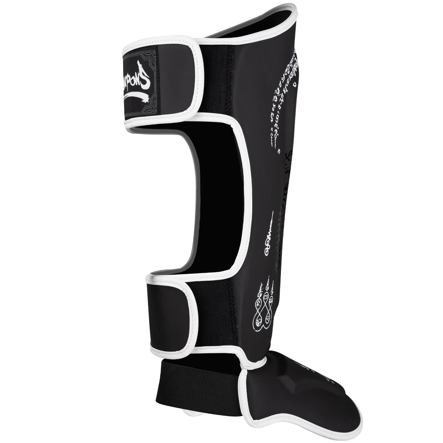 8 WEAPONS Schienbeinschoner, Sak Yant Big Tiger, schwarz-matt, M