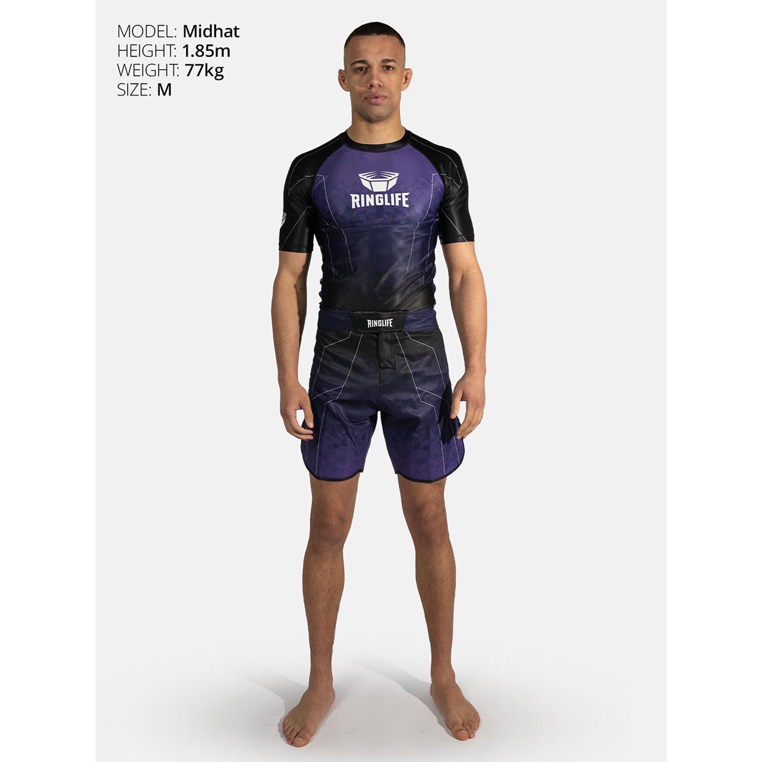 RINGLIFE Rashguard, S/S - Transition schwarz-lila M