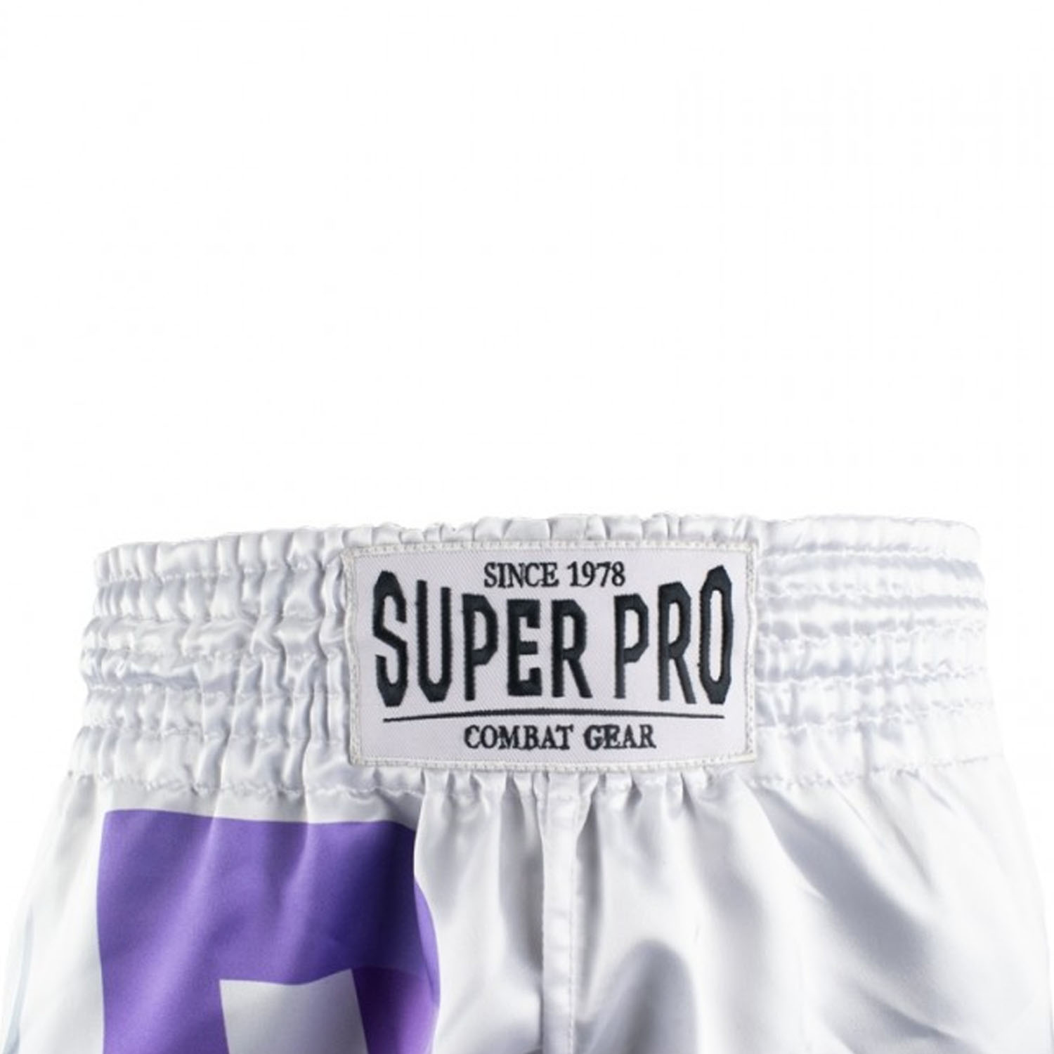 Super Pro Muay Thai Shorts, No Mercy, white, S