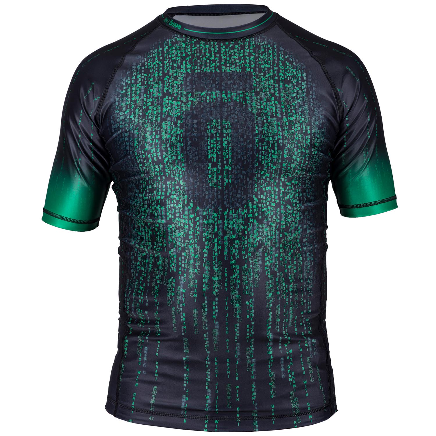 OKAMI Rashguard, S/S, Code, black-green, M