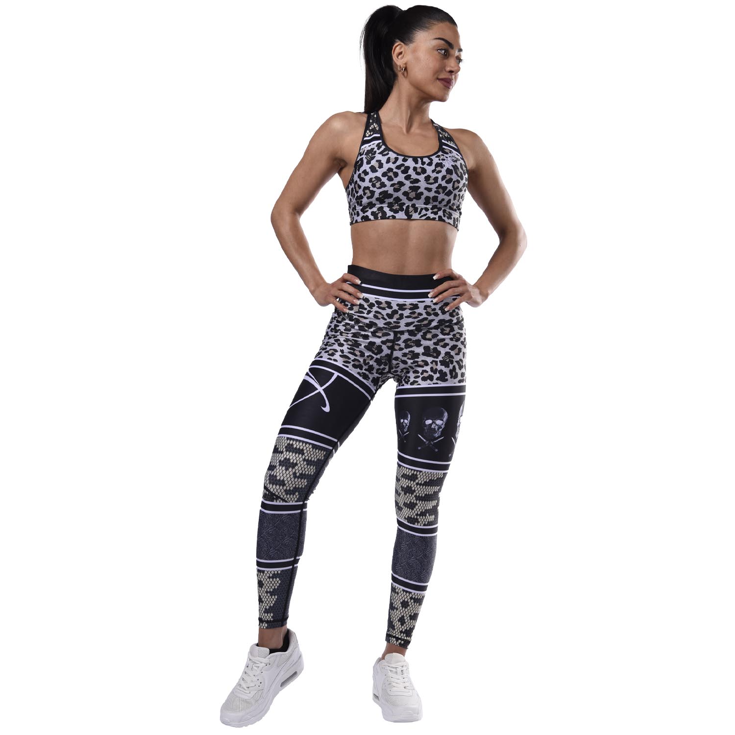 Anarchy Apparel Leggings, Stratum, schwarz-beige, M