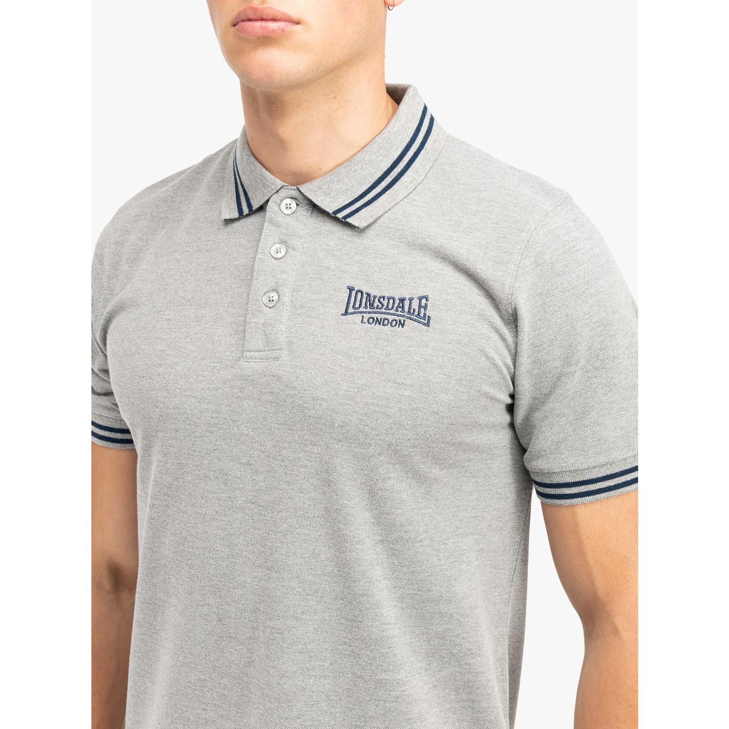 Lonsdale Polo Shirt, Markham, grey, M