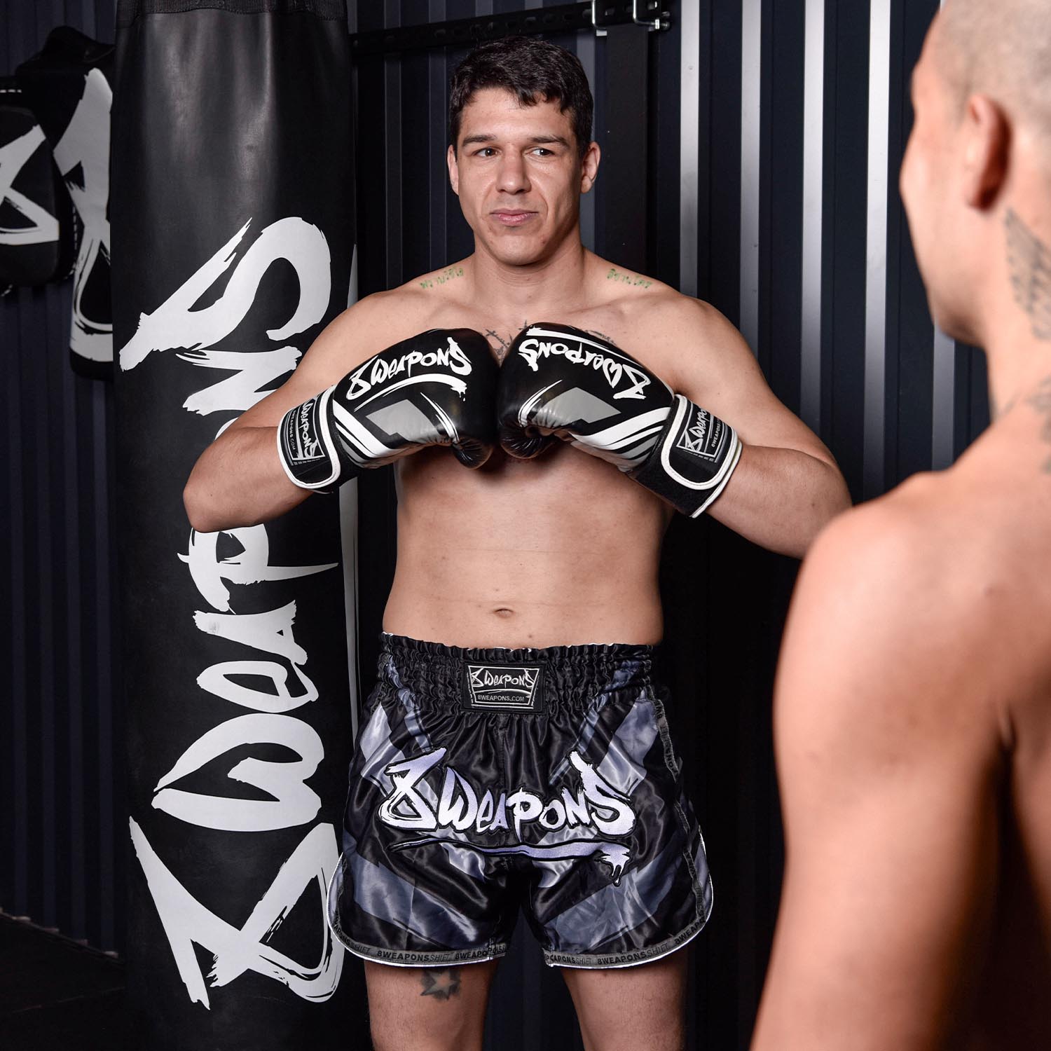 8 WEAPONS Muay Thai Shorts, Shift, black-matt, XXL