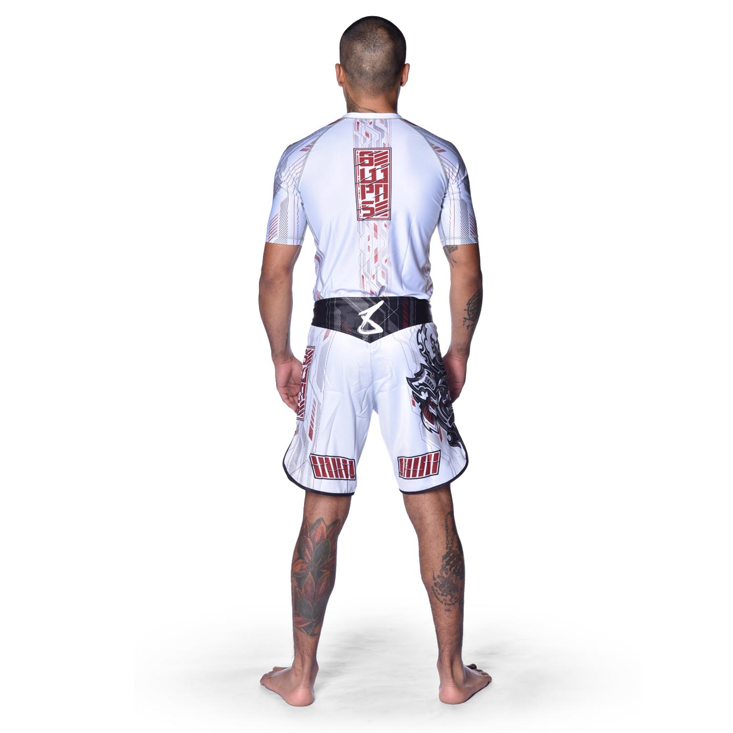 8 WEAPONS Fight Shorts, Samurai 2.0, white-red, XXL