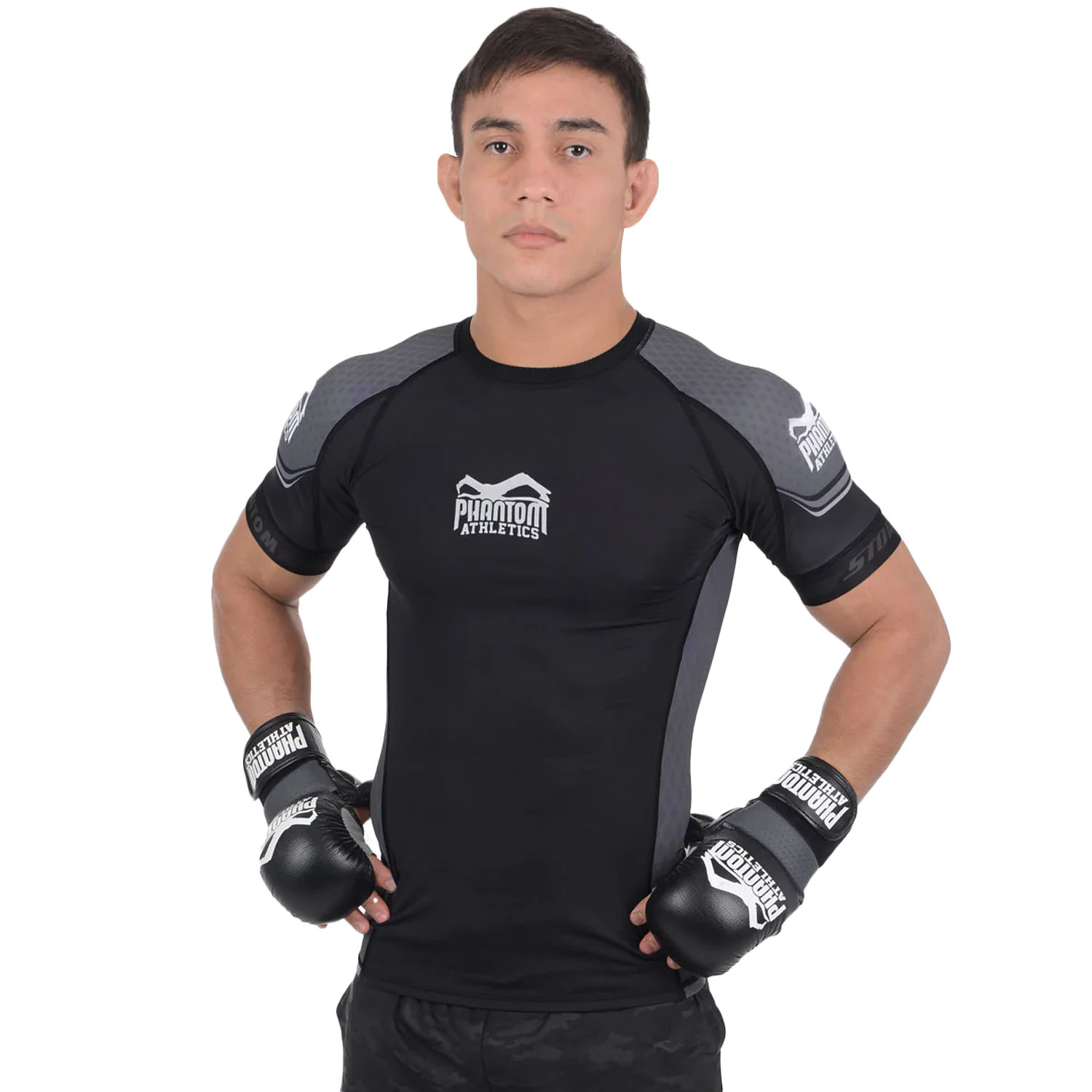 Phantom Athletics Rashguard, S/S, Storm Nitro, schwarz-grau, M
