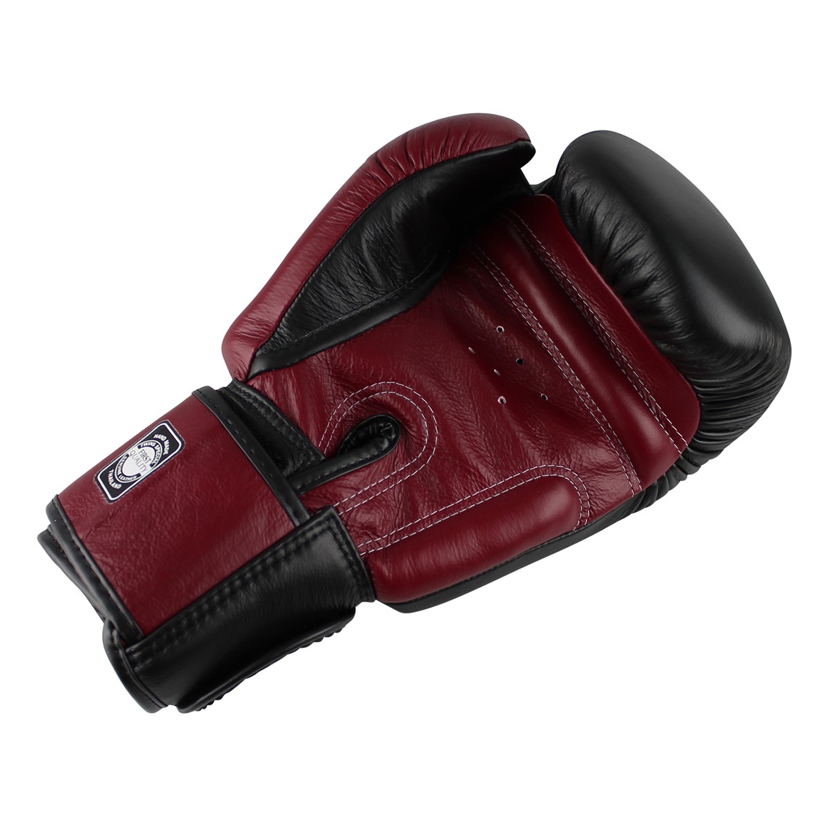 TWINS Special Boxing Gloves, Leather, BGVL-3, black-wine red, 16 Oz