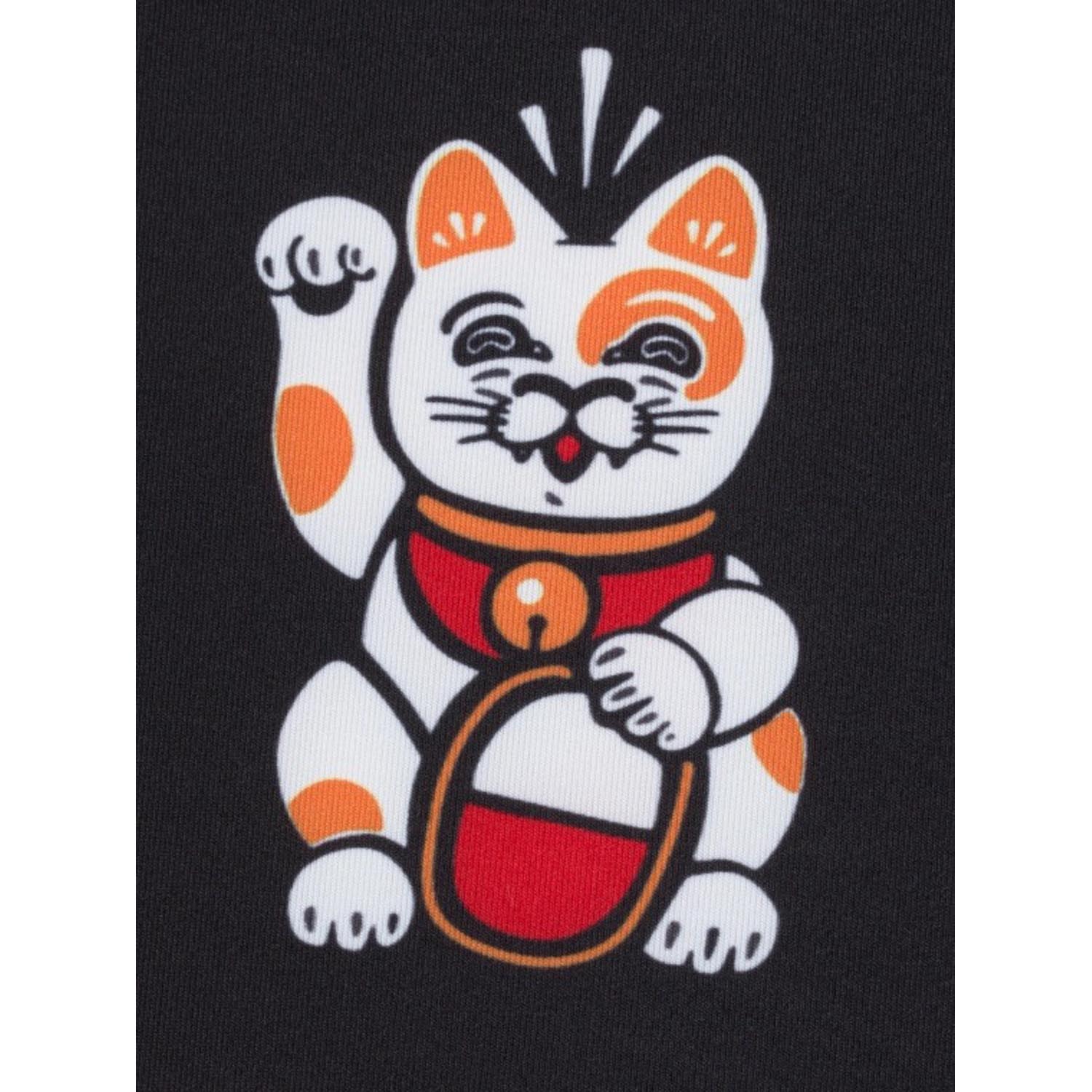 MANTO Rashguard, S/S, Lucky Cat, black-red, XXL