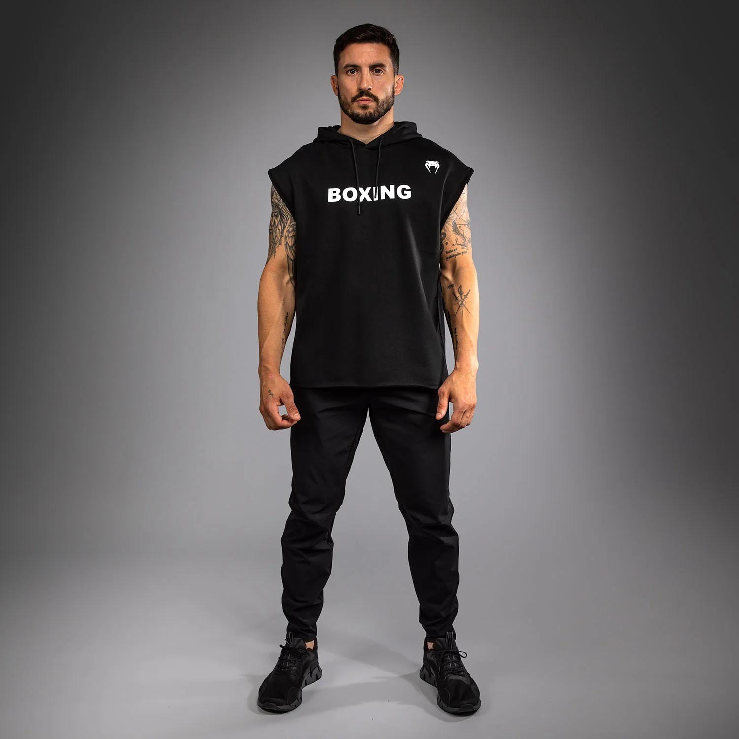 VENUM Hoody Sleeveless, Boxing VT, black-white, XXL