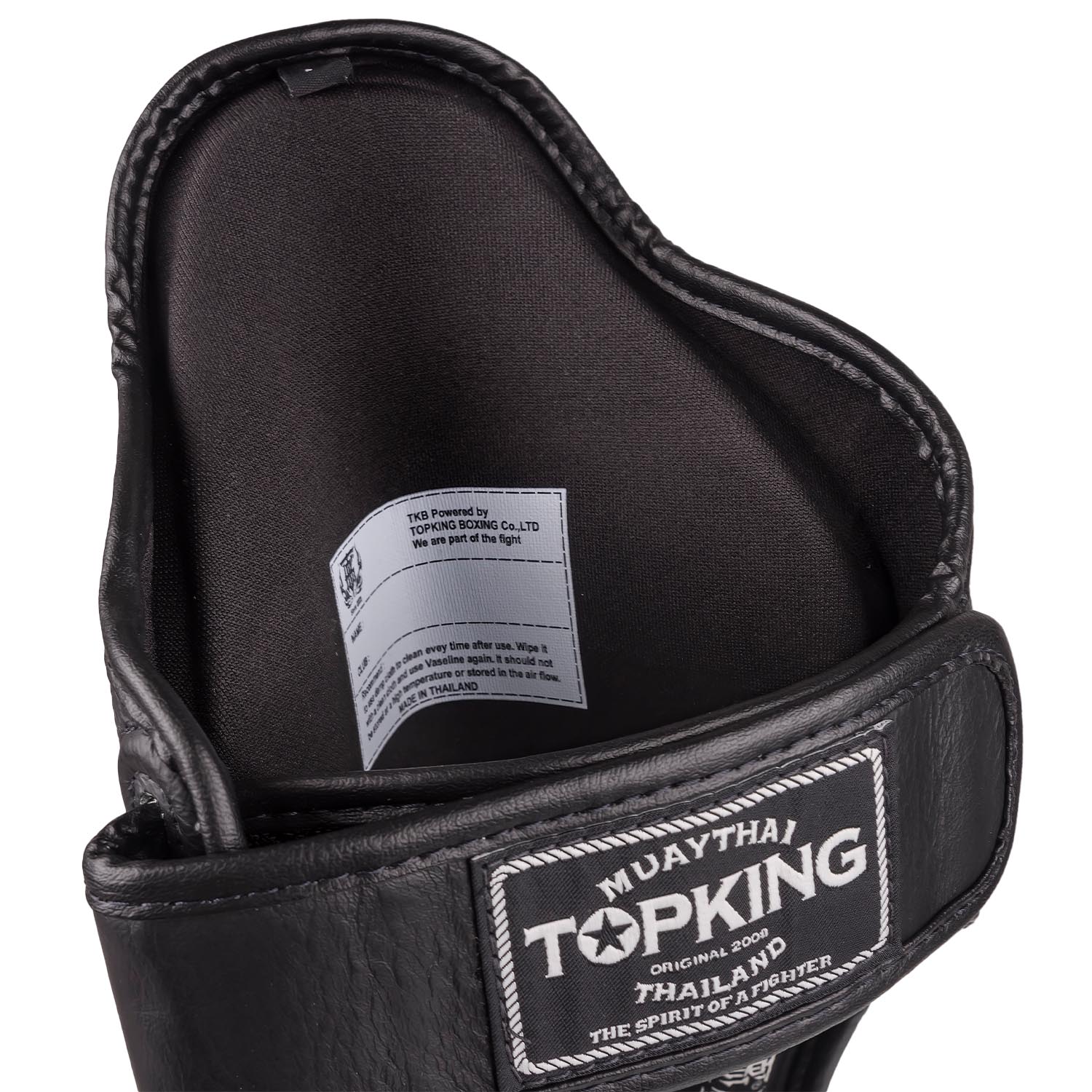 TOP KING BOXING Shin Guards, Pro Genuine Leather, black, XL