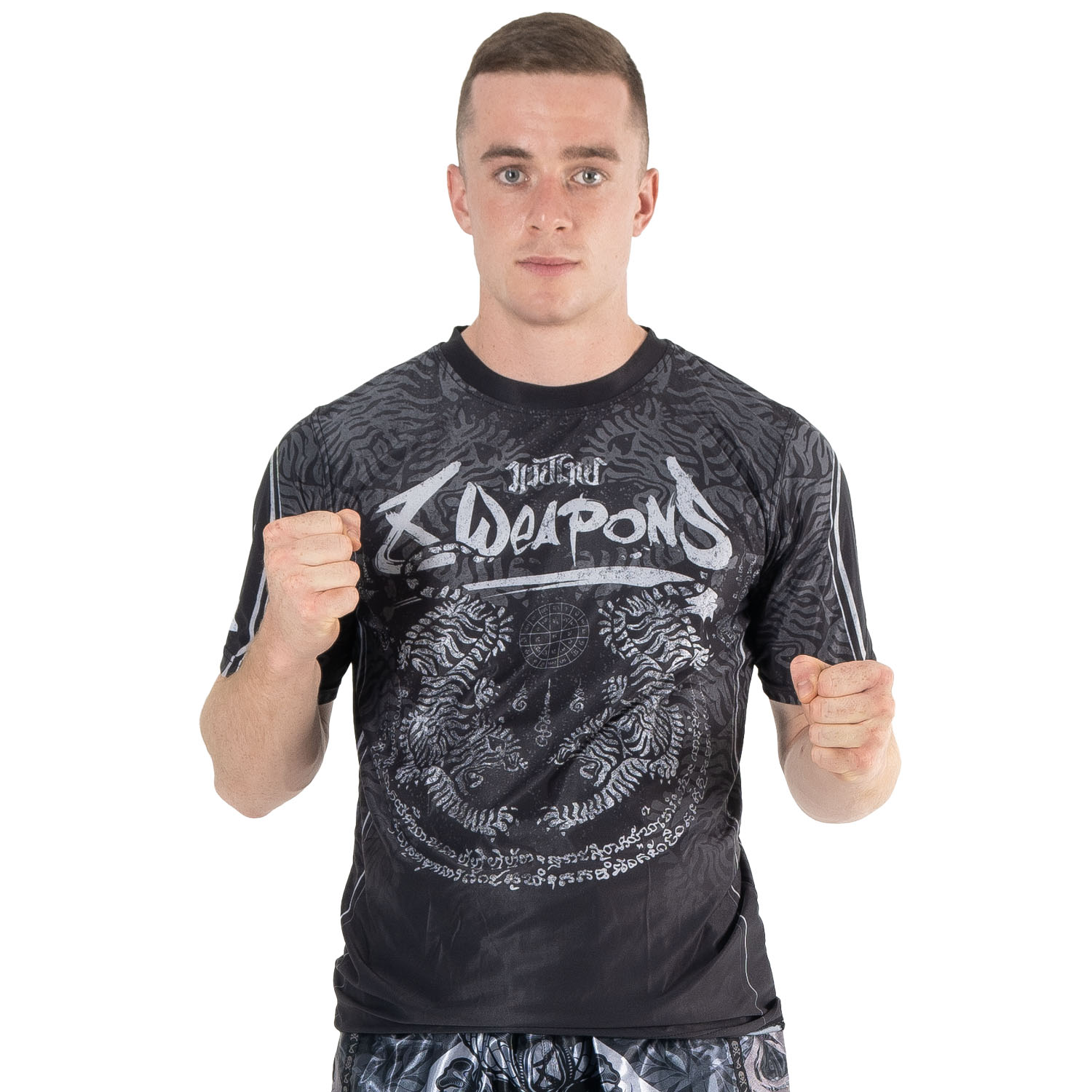 8 WEAPONS Functional T-Shirt, Tiger Yant, black-grey, M
