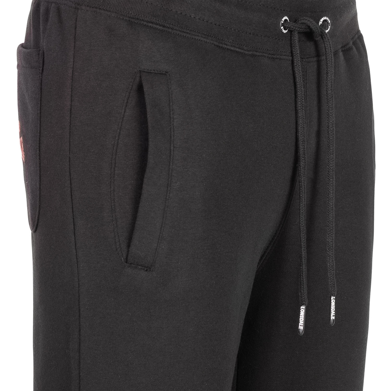Lonsdale Jogging Pants, Wellingham, black-darkred, M