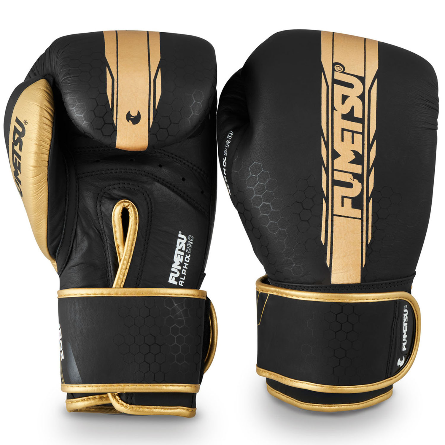 Fumetsu Boxing Gloves, Alpha Pro, black-gold, 14 Oz