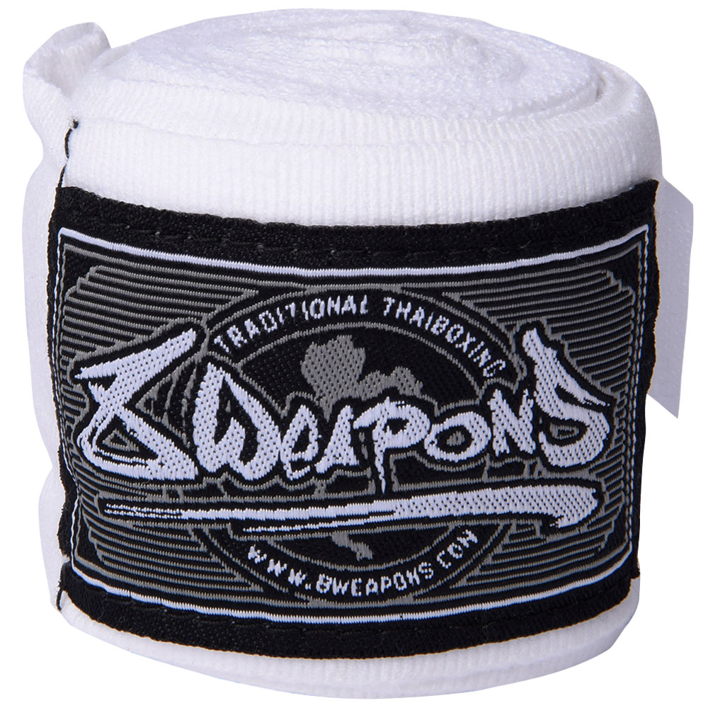 8 WEAPONS Hand Wraps, semi-elastic, 5 m, white