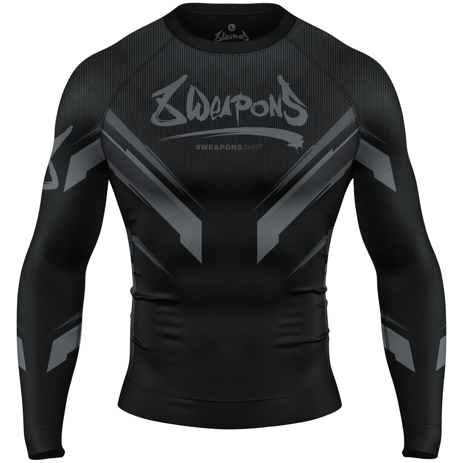 8 WEAPONS Rashguard, L/S, Shift, black-black, S