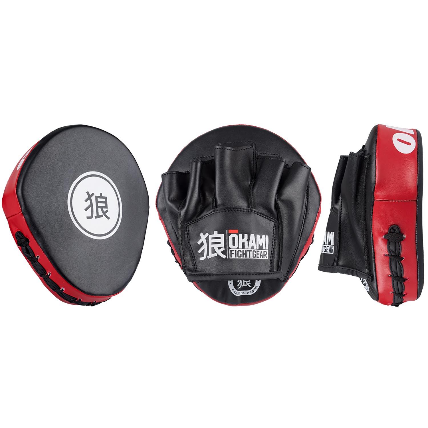 OKAMI Focus Mitts, Micro, black-red