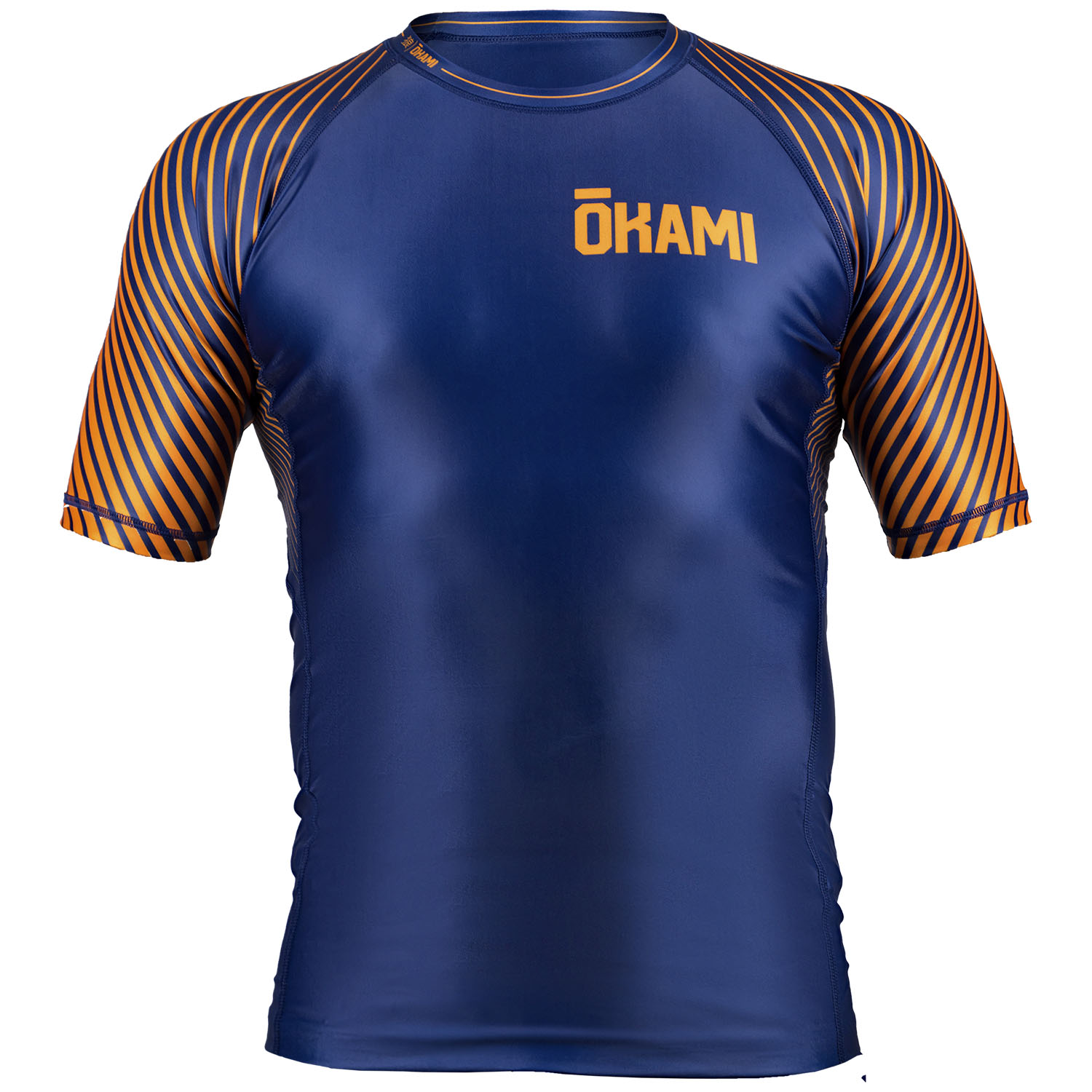 OKAMI Rashguard S/S, Big Kanji, blue, XXL