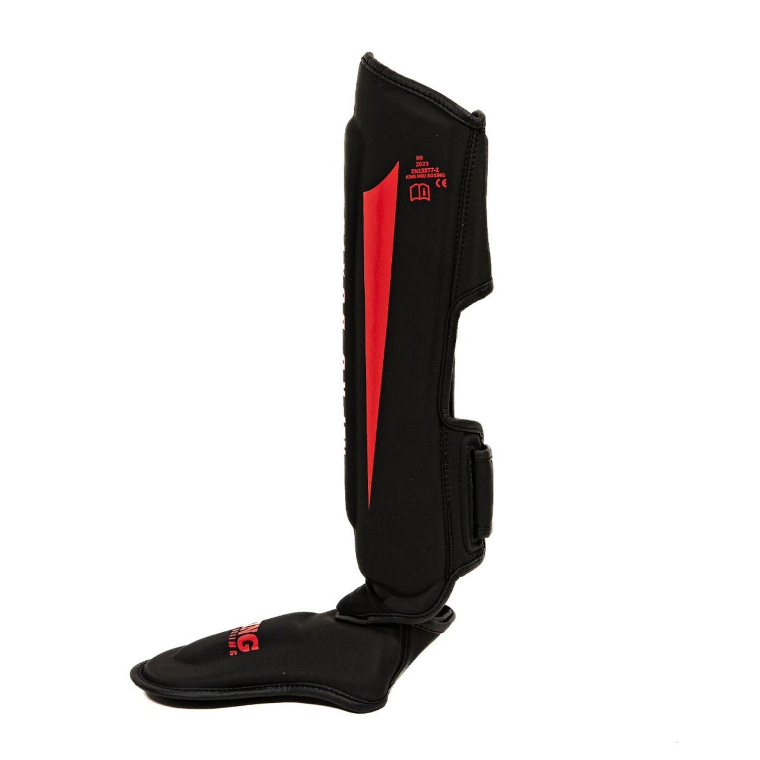 KING PRO BOXING Schienbeinschoner, Revo 8, schwarz-rot, S