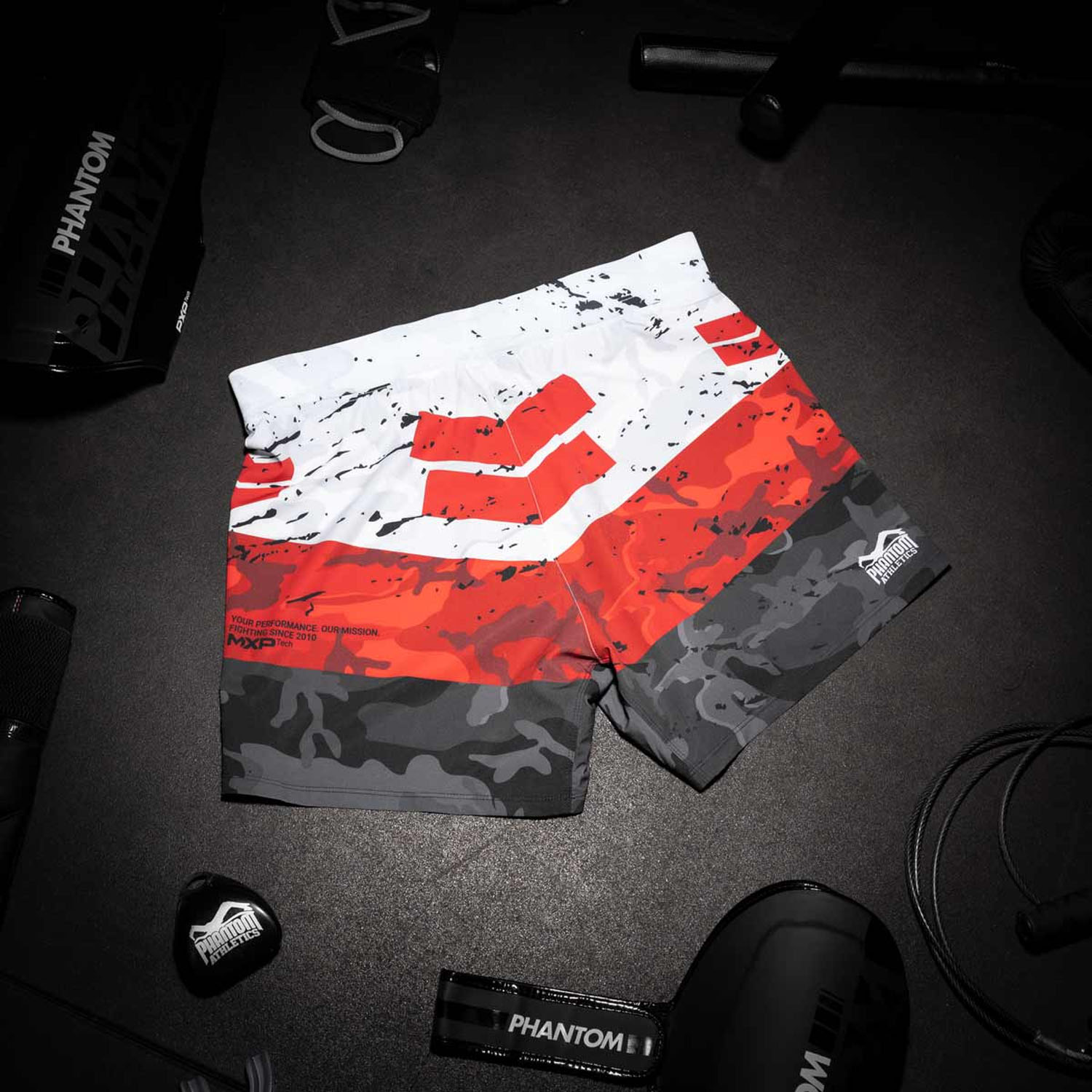 Phantom Athletics MMA Fight Shorts, Flex, S Delta, red, S