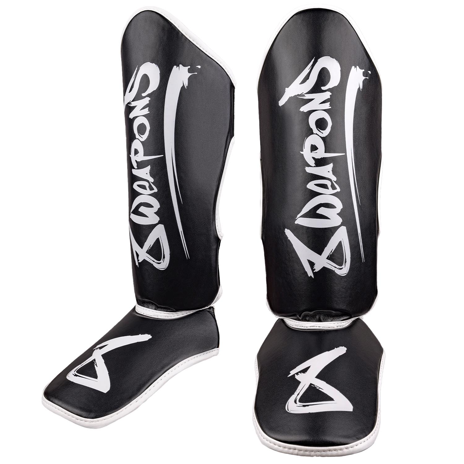 8 WEAPONS Shin Guards, Kids, Unlimited 2.0, black-white, L/XL