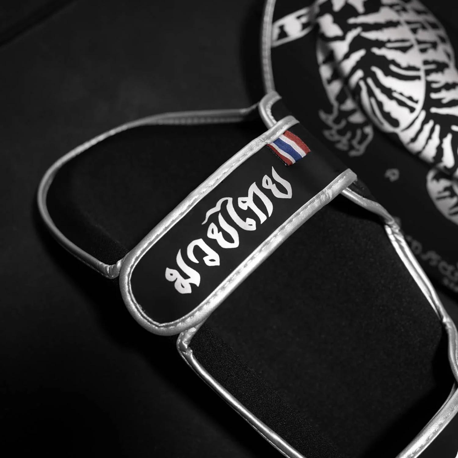 Phantom Athletics Shin Guard, Muay Thai, black-silver, L/XL