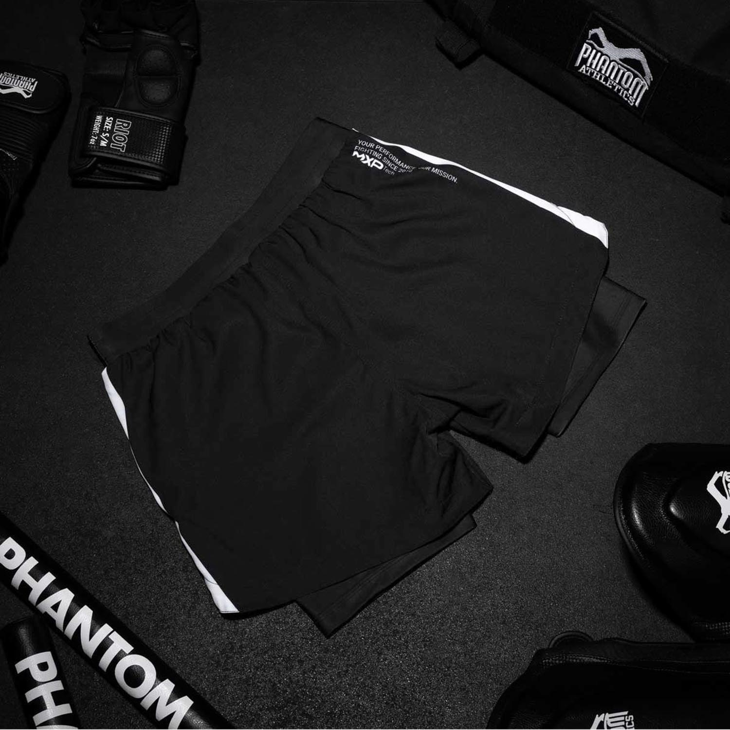 Phantom Athletics MMA Fight Shorts, Fusion 2in1, Apex, black, S