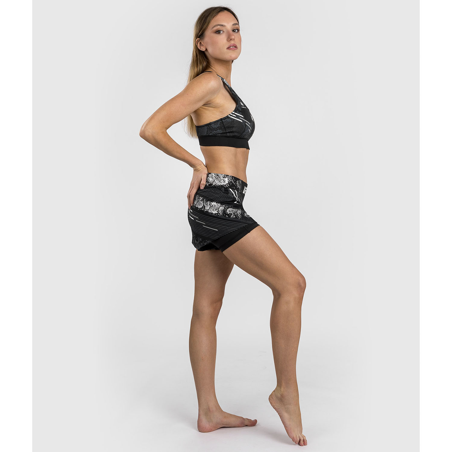 VENUM MMA Fight Shorts, Damen, UFC Fight Night, Adrenaline, schwarz, XS