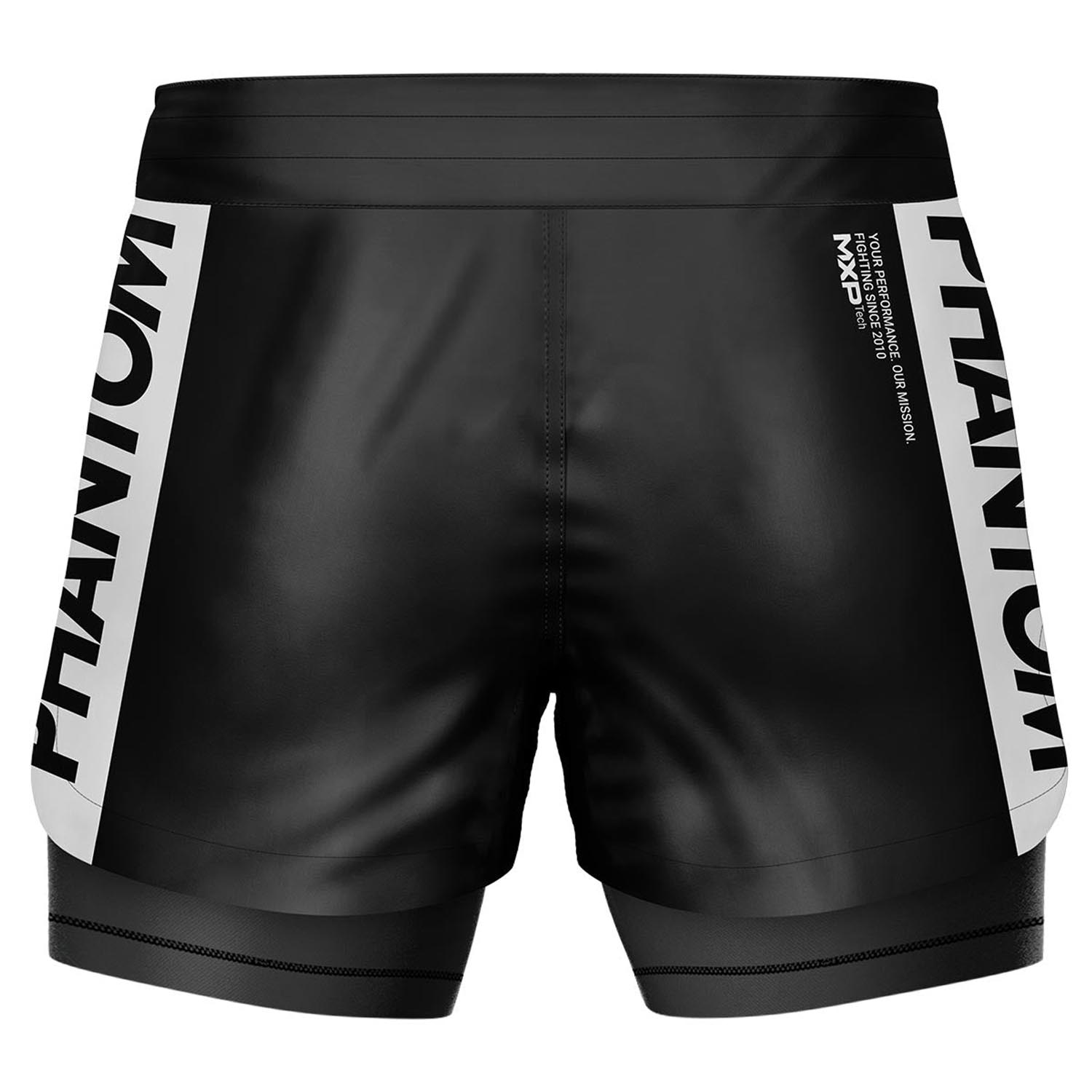Phantom Athletics MMA Fight Shorts, Fusion 2in1, Apex, black, S