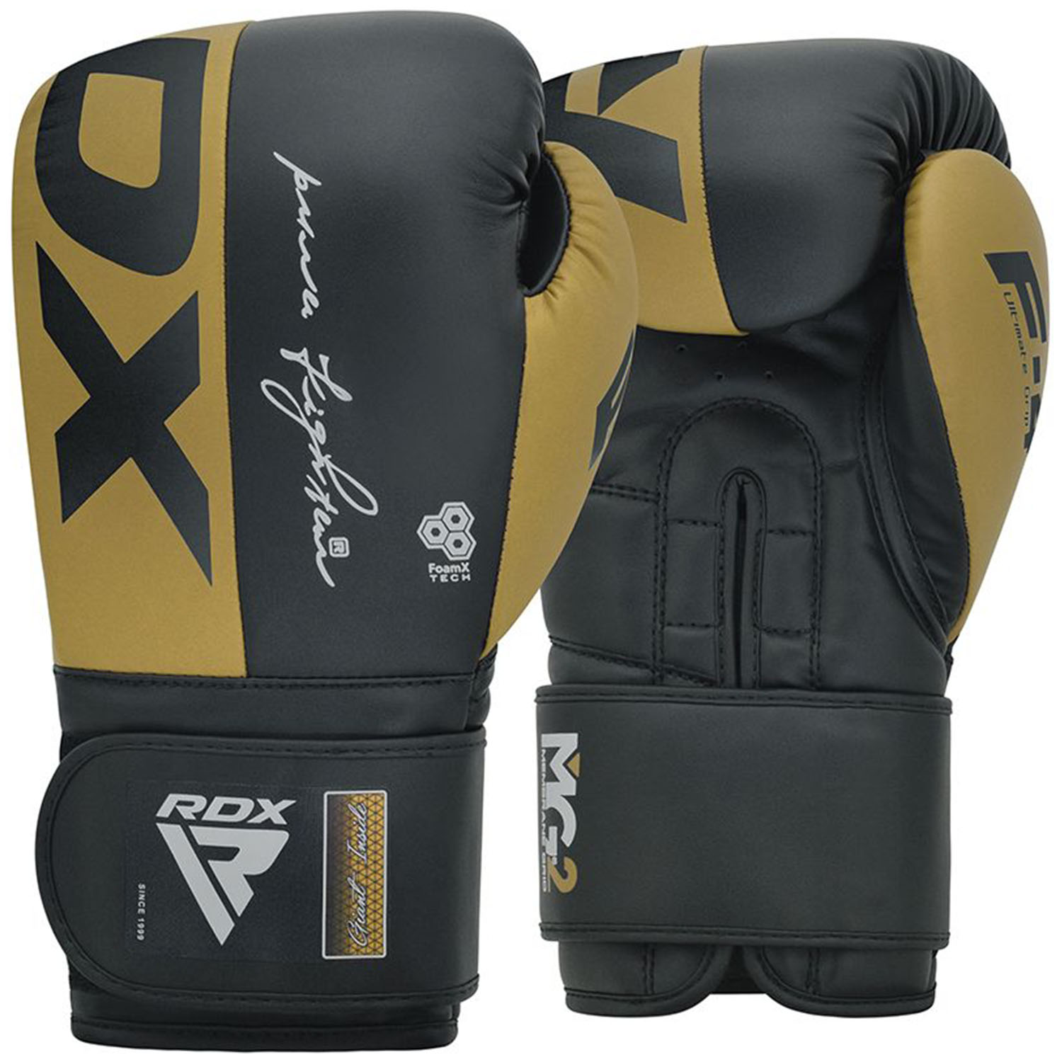 RDX Boxing Gloves, Rex F4, black-gold, 10 Oz
