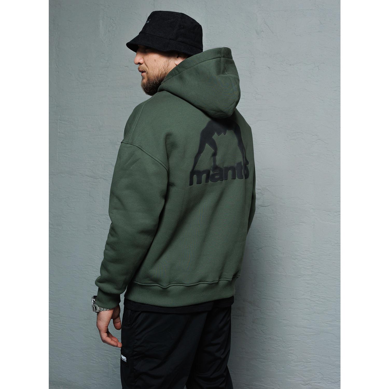MANTO Hoody, Label, Oversize, khaki, XXL