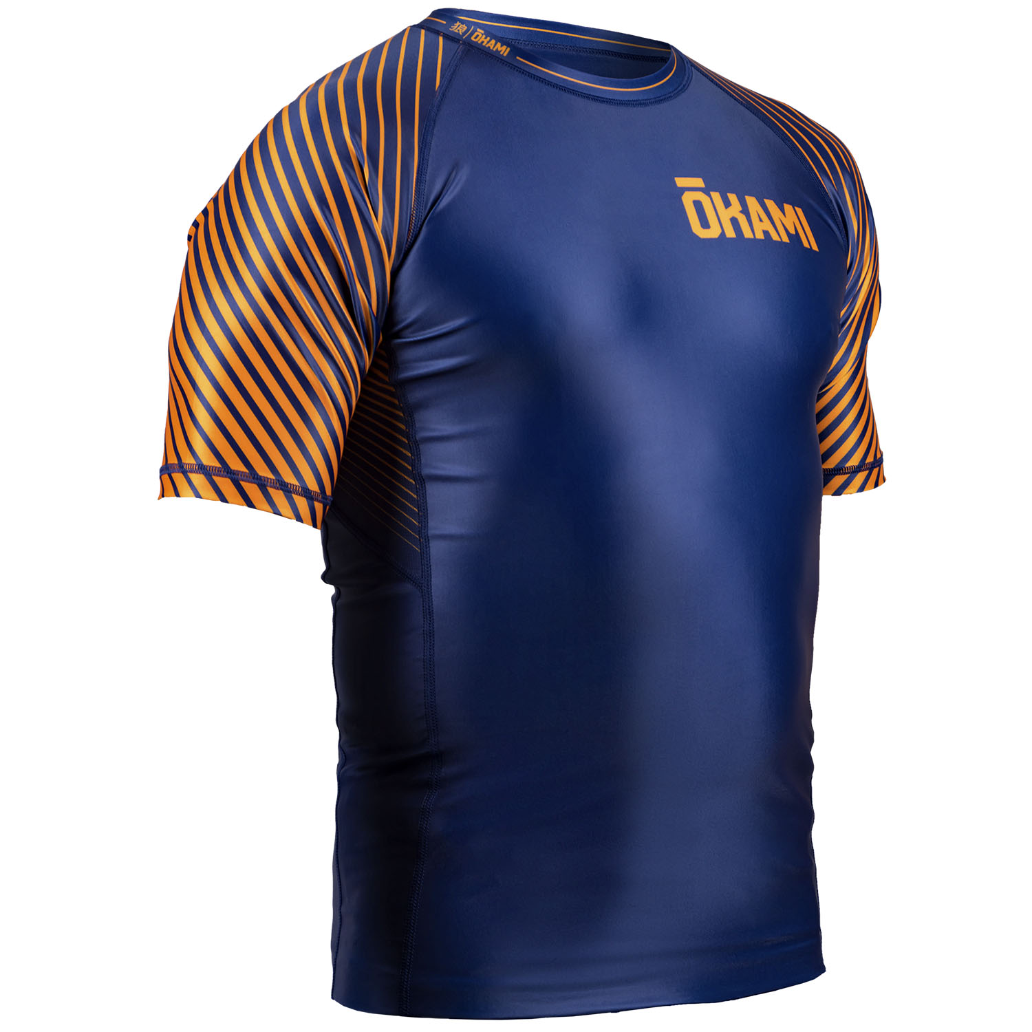 OKAMI Rashguard S/S, Big Kanji, blue, M