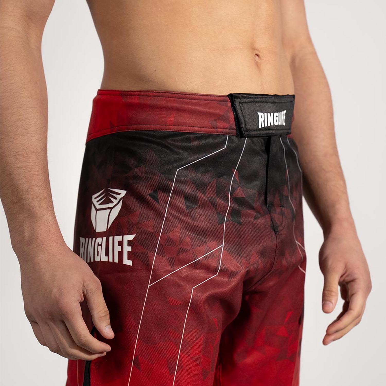 RINGLIFE MMA Shorts - Transition schwarz-rot XS