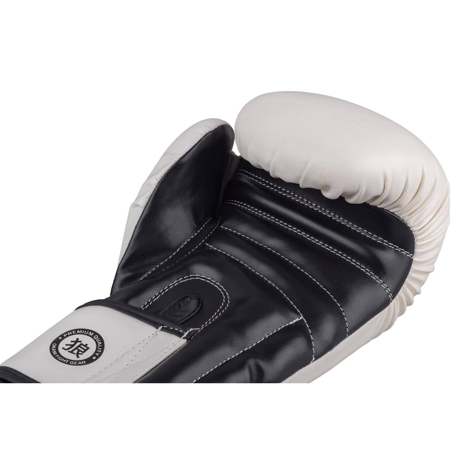 OKAMI Boxing Gloves, Rumble, white-black, 10 Oz