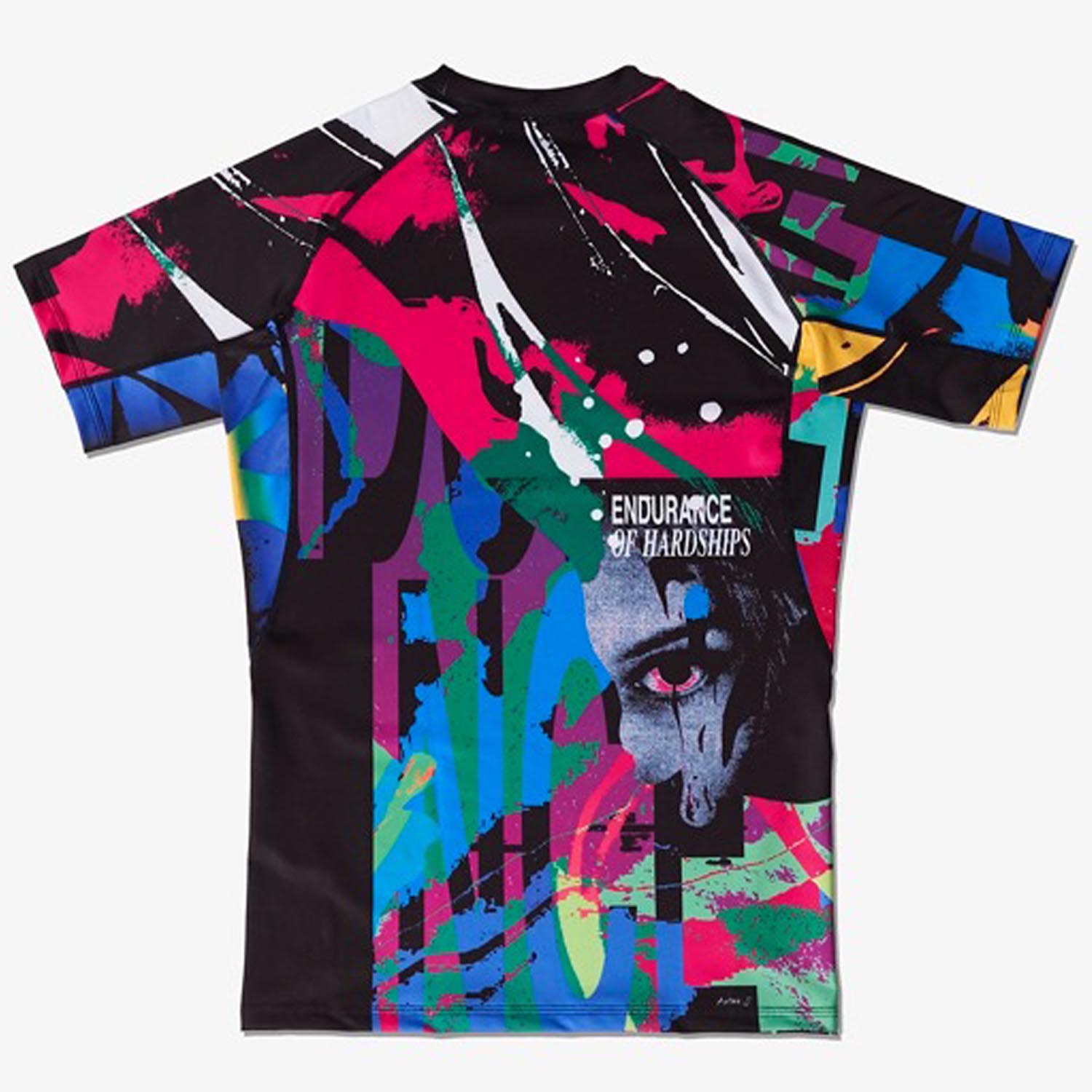 MANTO Rashguard, S/S, Rave, black-pink, XXL
