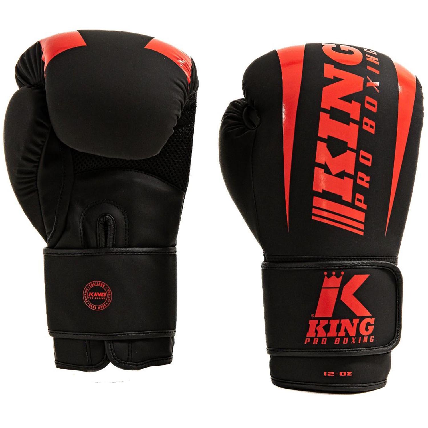 KING PRO BOXING Boxhandschuhe, Revo 8, schwarz-rot, 12 Oz
