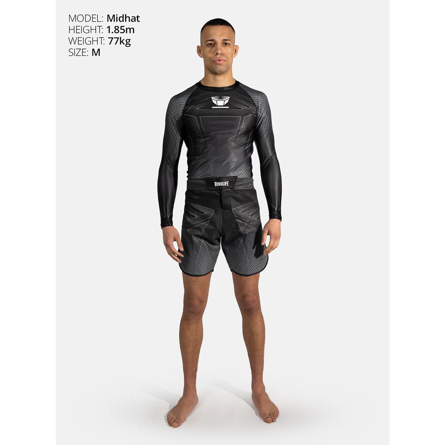 RINGLIFE Rashguard, L/S - Octaring 2.0 schwarz-grau L