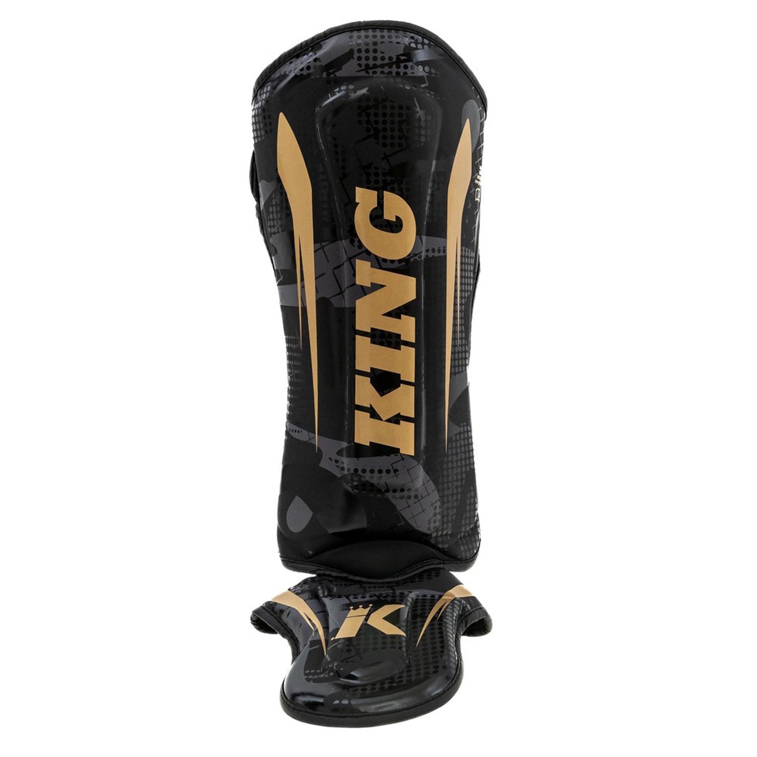 KING PRO BOXING Shin Guard, Shogun 2, black-gold, XL