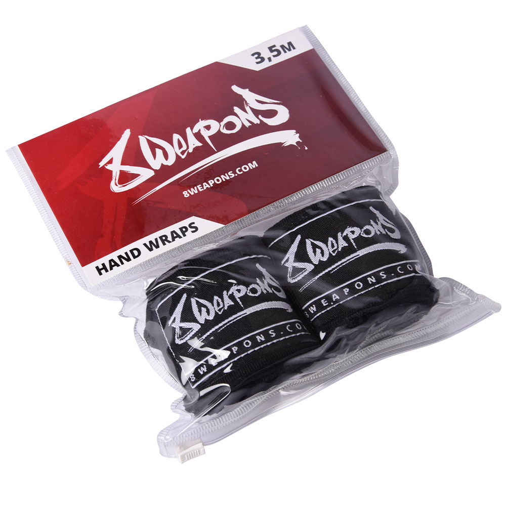8 WEAPONS Hand Wraps, semi-elastic, 3.5 m, black