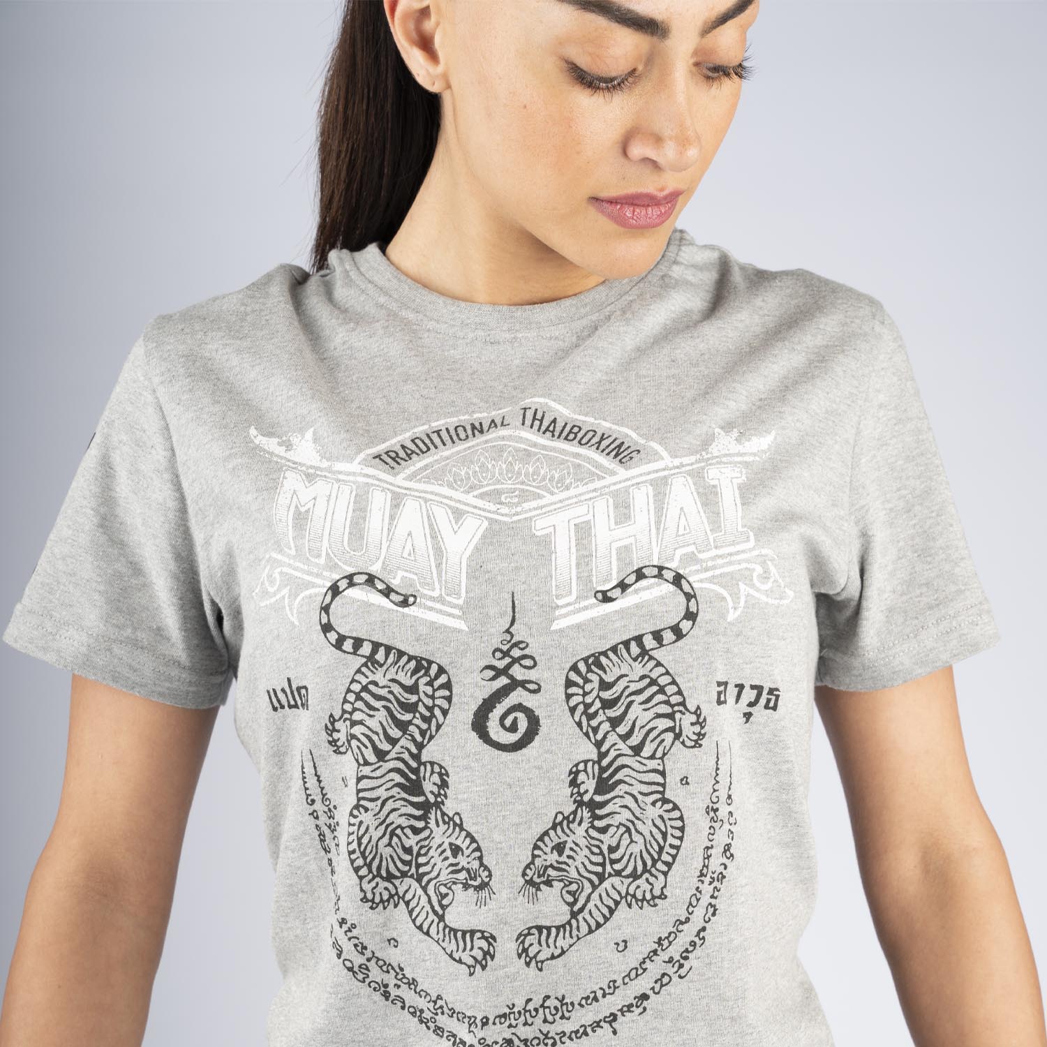 8 WEAPONS T-Shirt, Sak Yant Tigers, grey, S