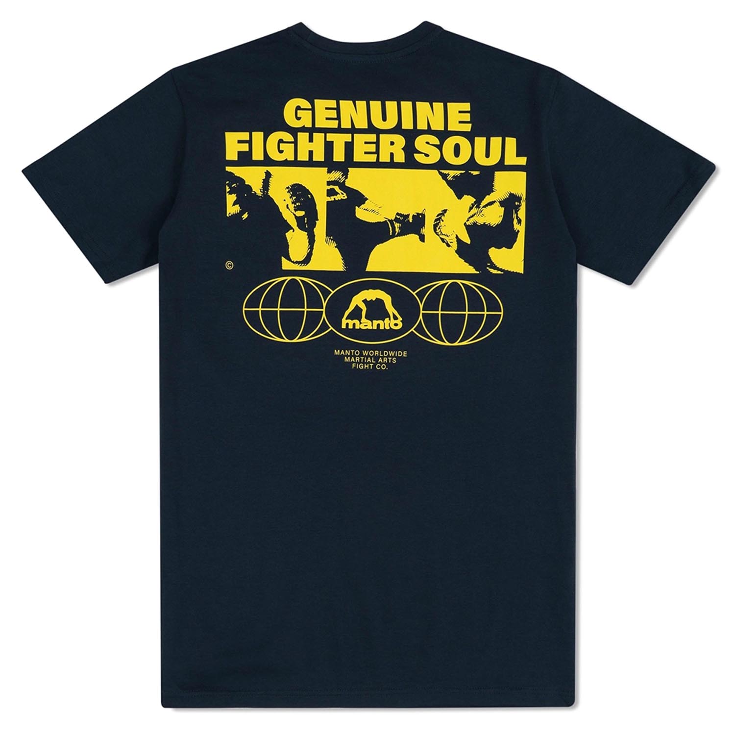 MANTO T-Shirt, Fighter, Soul, navy-yellow, XXL