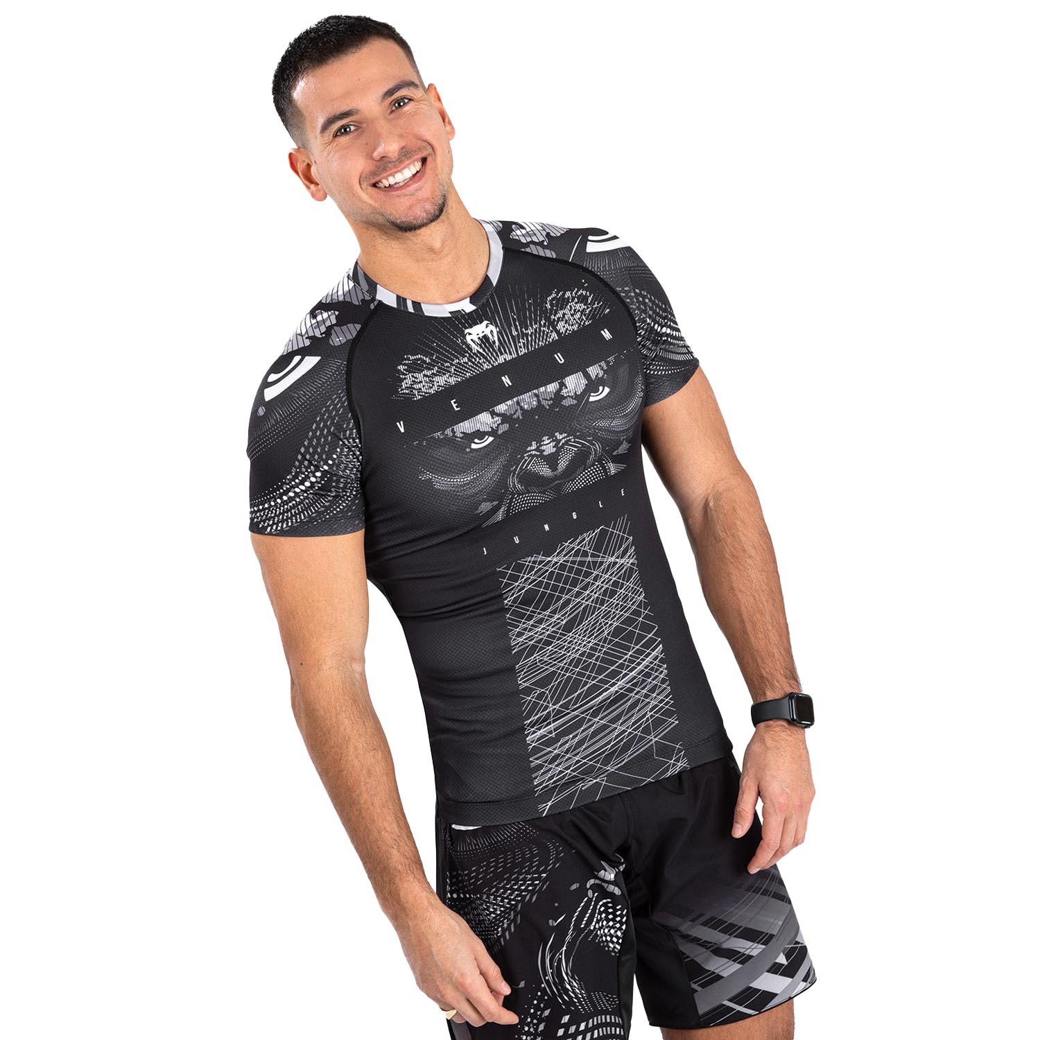 VENUM Rashguard, S/S, Gorilla Jungle, schwarz-weiß, XL
