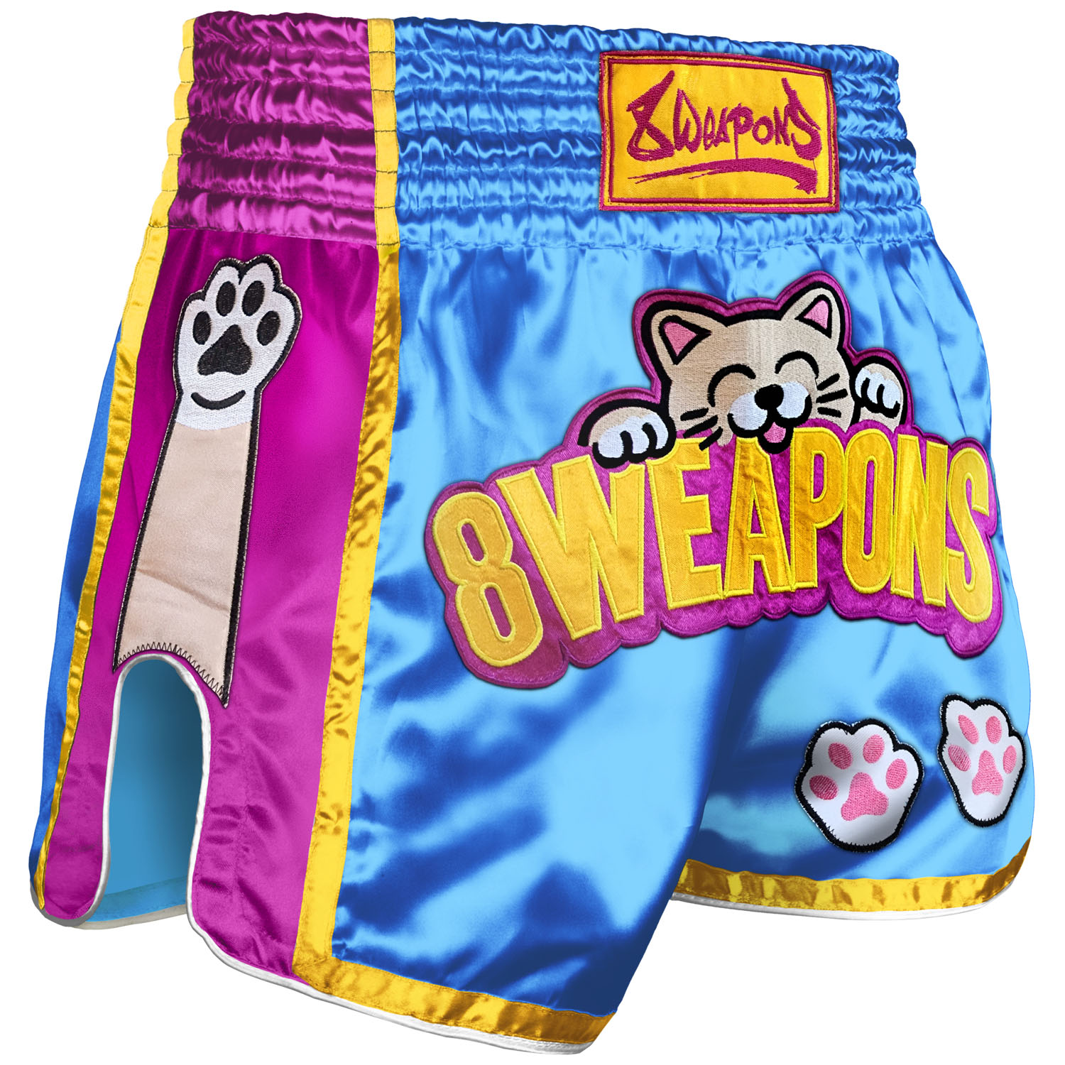 8 WEAPONS Muay Thai Shorts, Meow Thai, blue, XXL