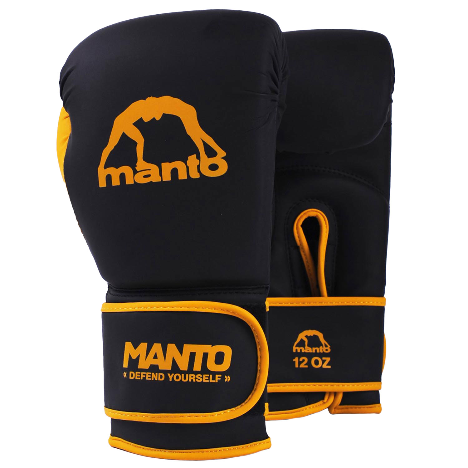 MANTO Boxing Gloves, Essential, black-orange, 10 Oz