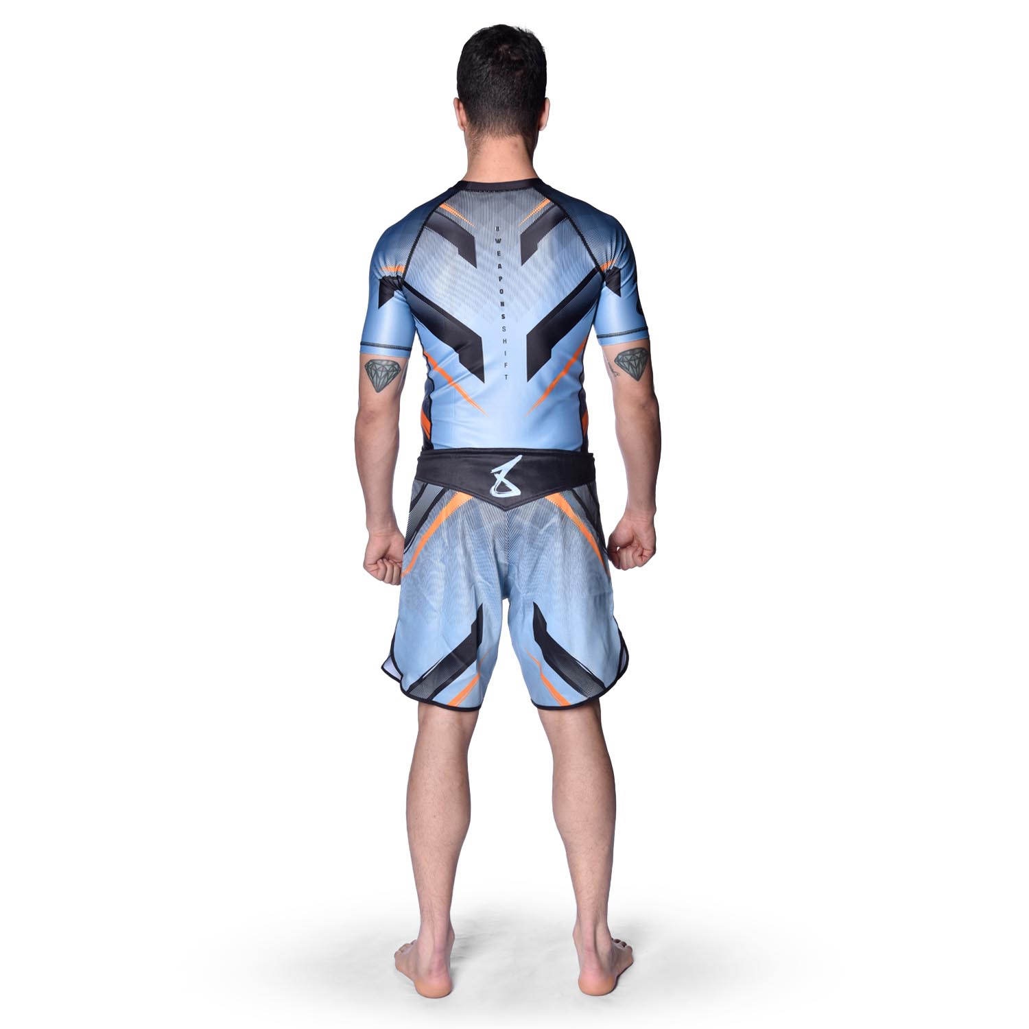 8 WEAPONS Rashguard, L/S, Shift, ice-grey-orange, XXL