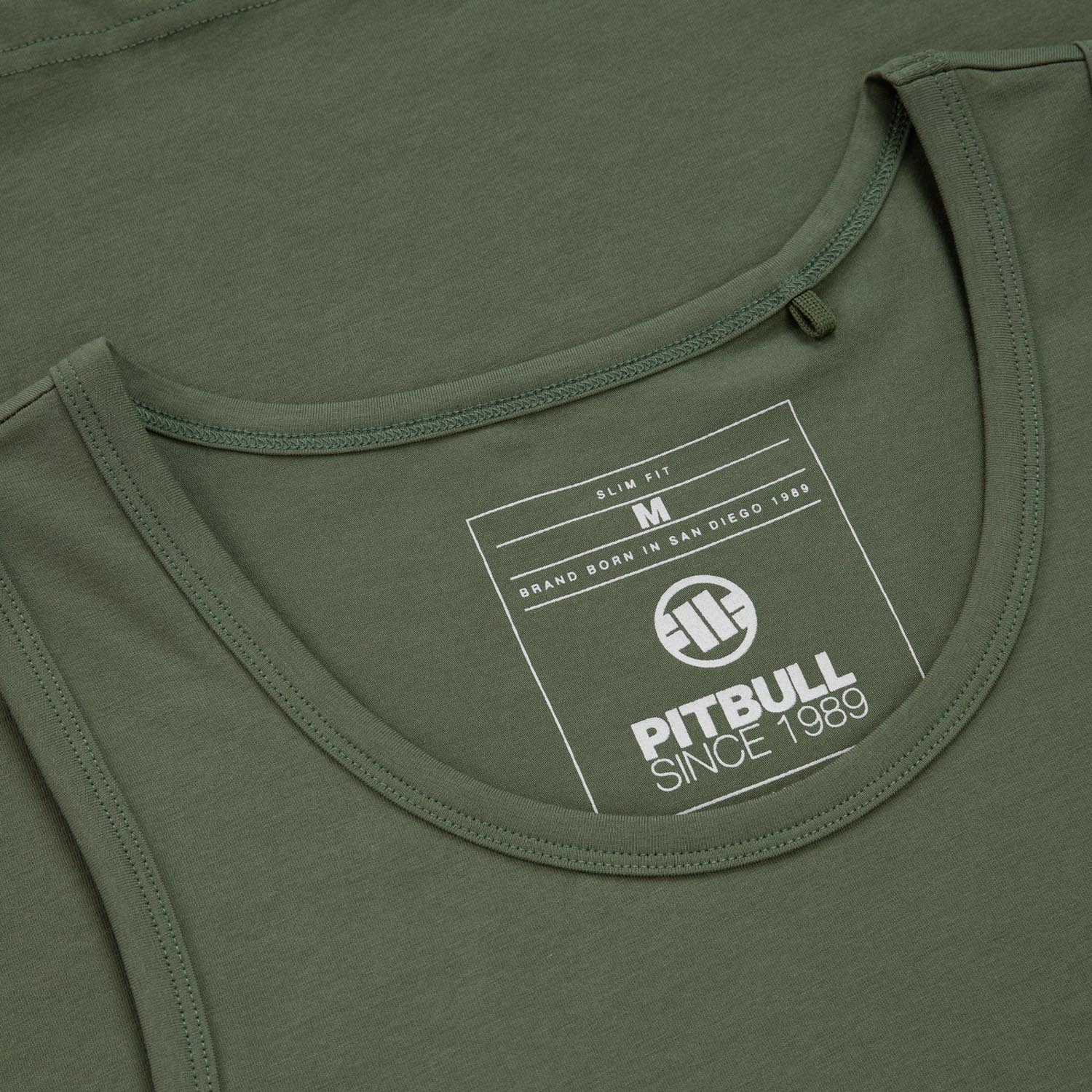 Pit Bull West Coast Tank Top, Small Logo, olive, S