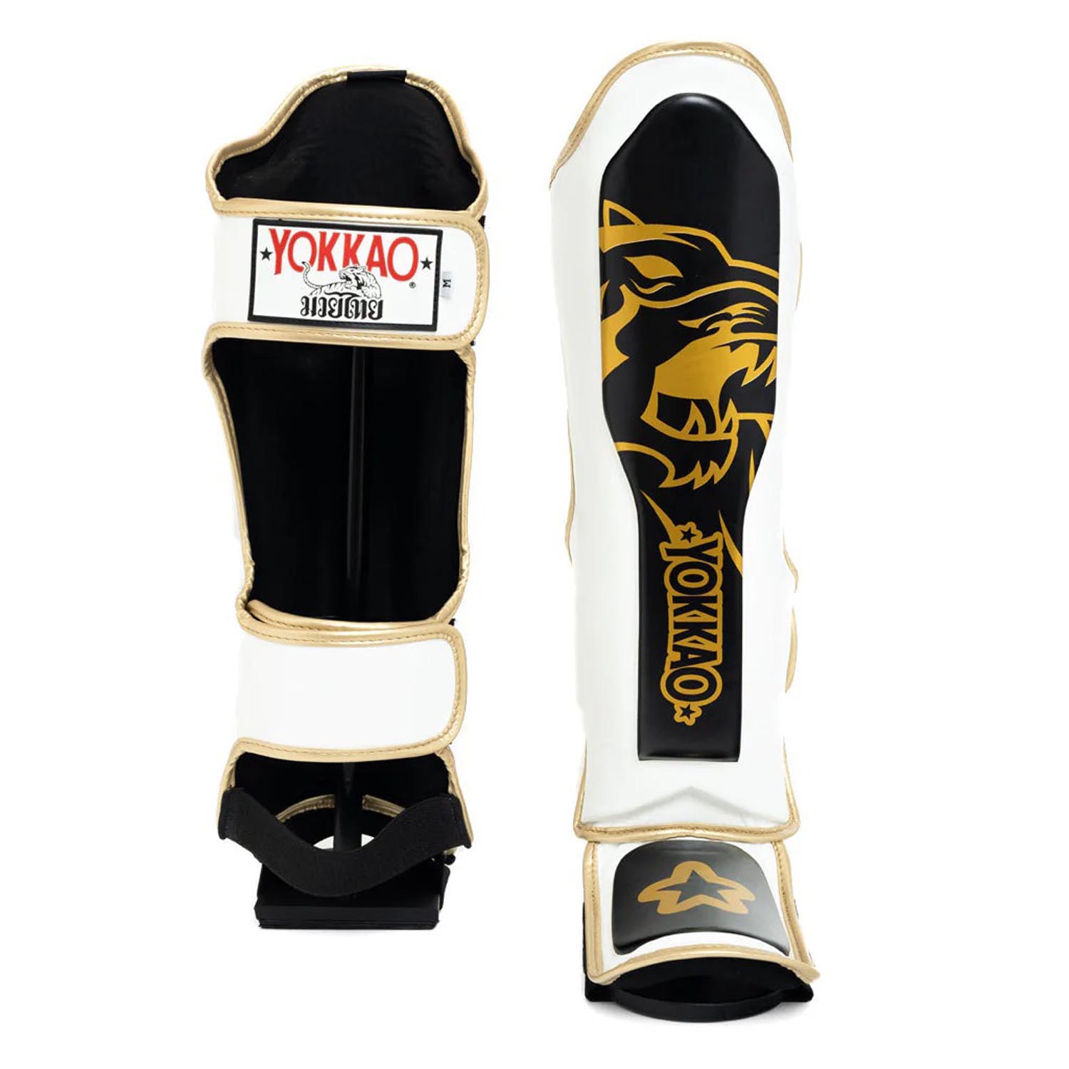 YOKKAO Shinguards, Original Gold, white-black-gold, L