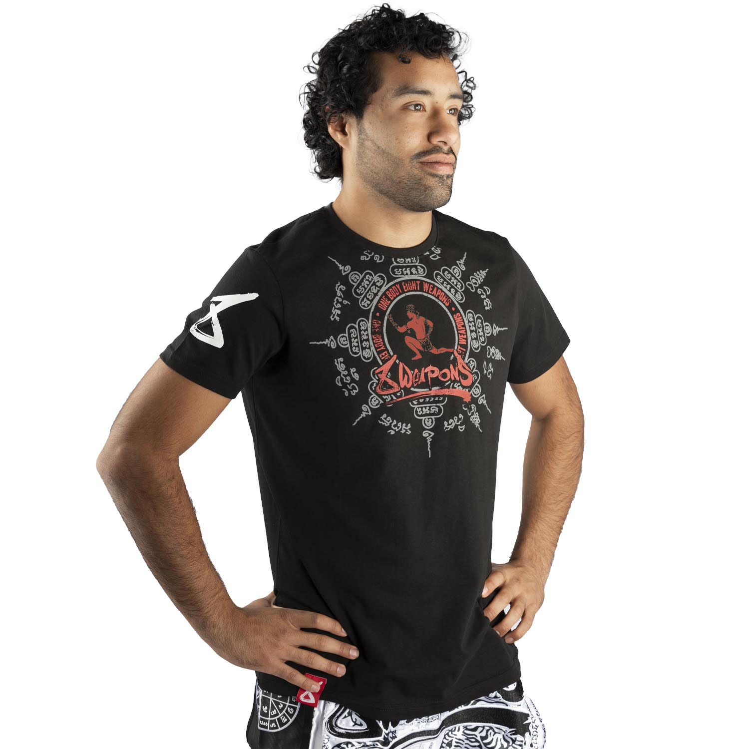 8 WEAPONS Muay Thai T-Shirt, Eight Ways Yant, schwarz, L