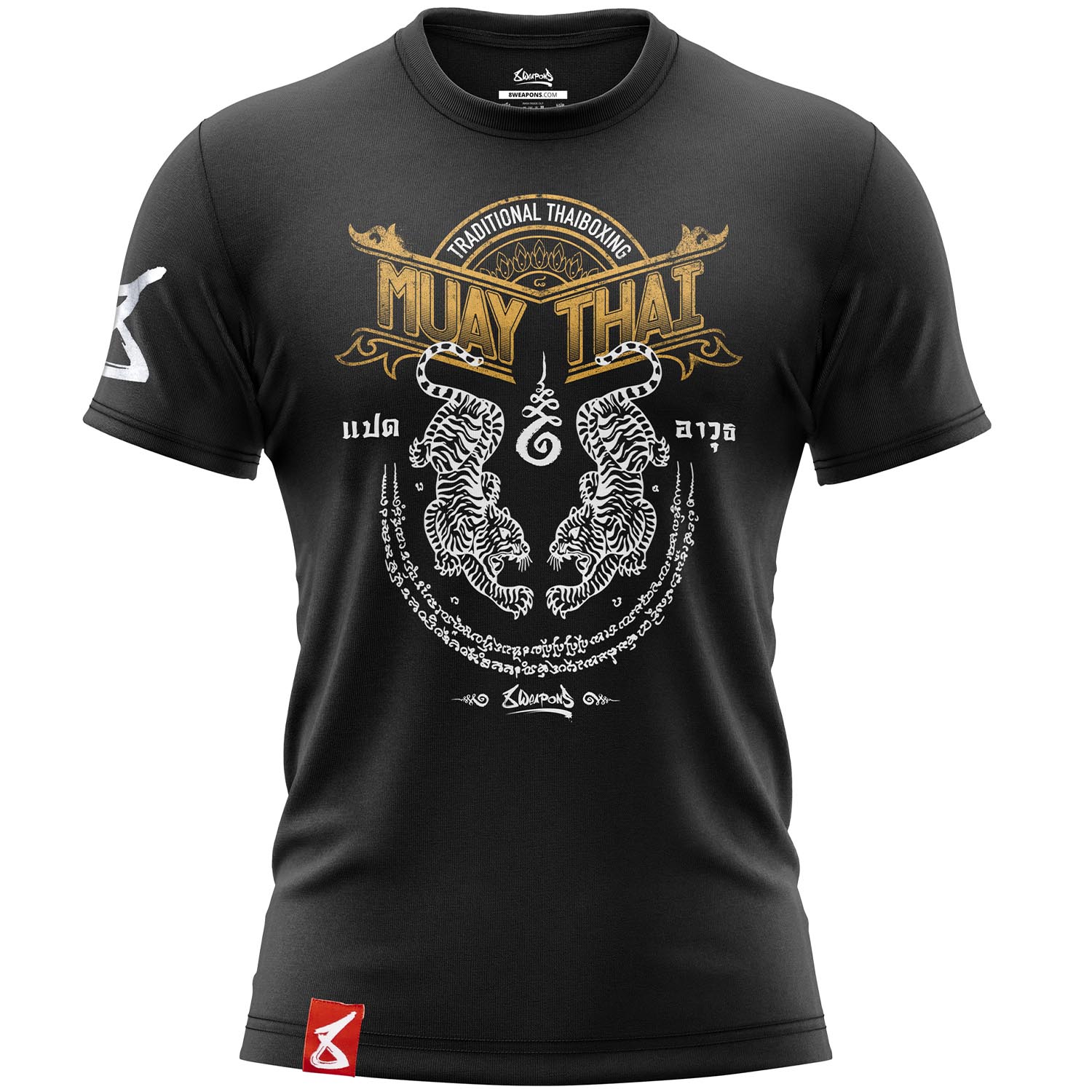 8 WEAPONS T-Shirt, Sak Yant Tigers, schwarz, L